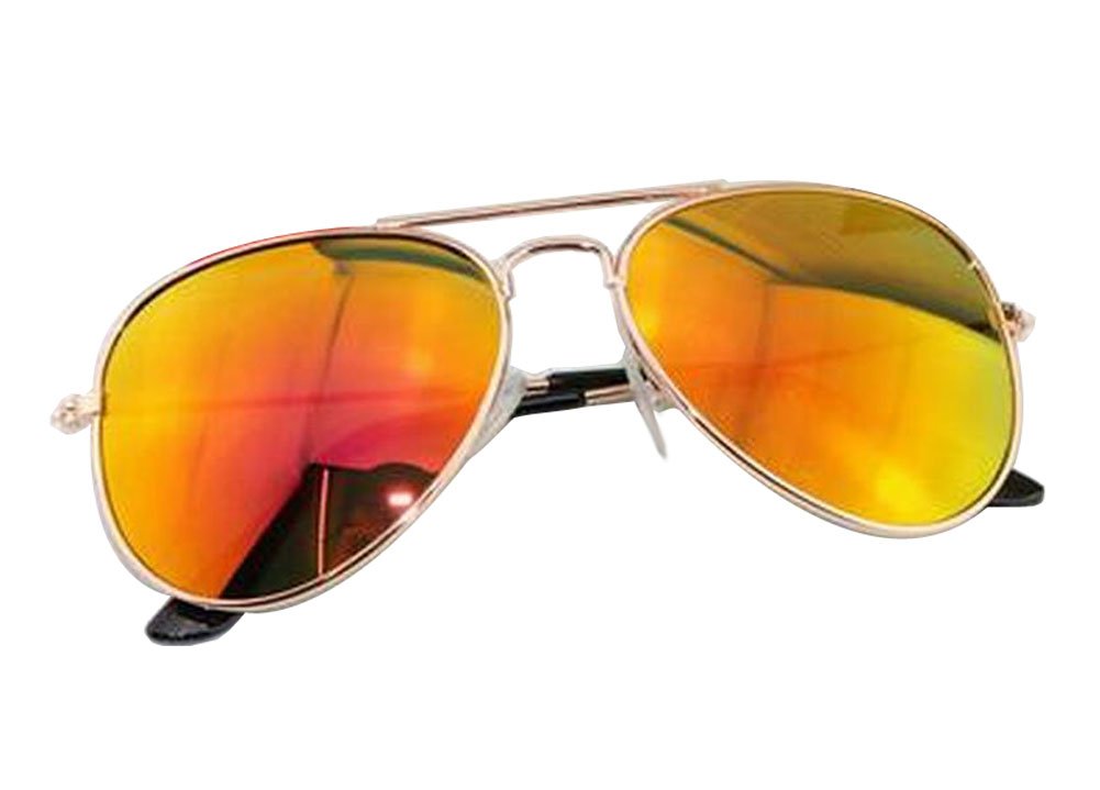 Kids Stylish Sunglasses UV Protection for Boys & Girls - Trendy Orange Frame Sunglasses for Outdoor Play, Beach, and Summer Activities