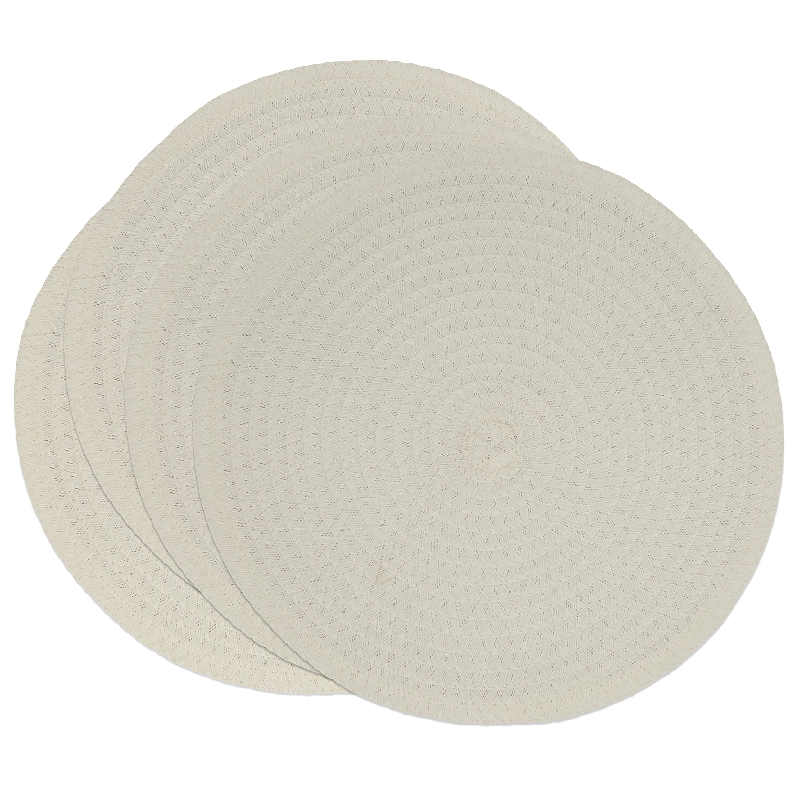 Round Non-Slip Placemats Set of 4 - Waterproof Vinyl Table Mats for Dining, Kitchen, Party & Outdoor Use