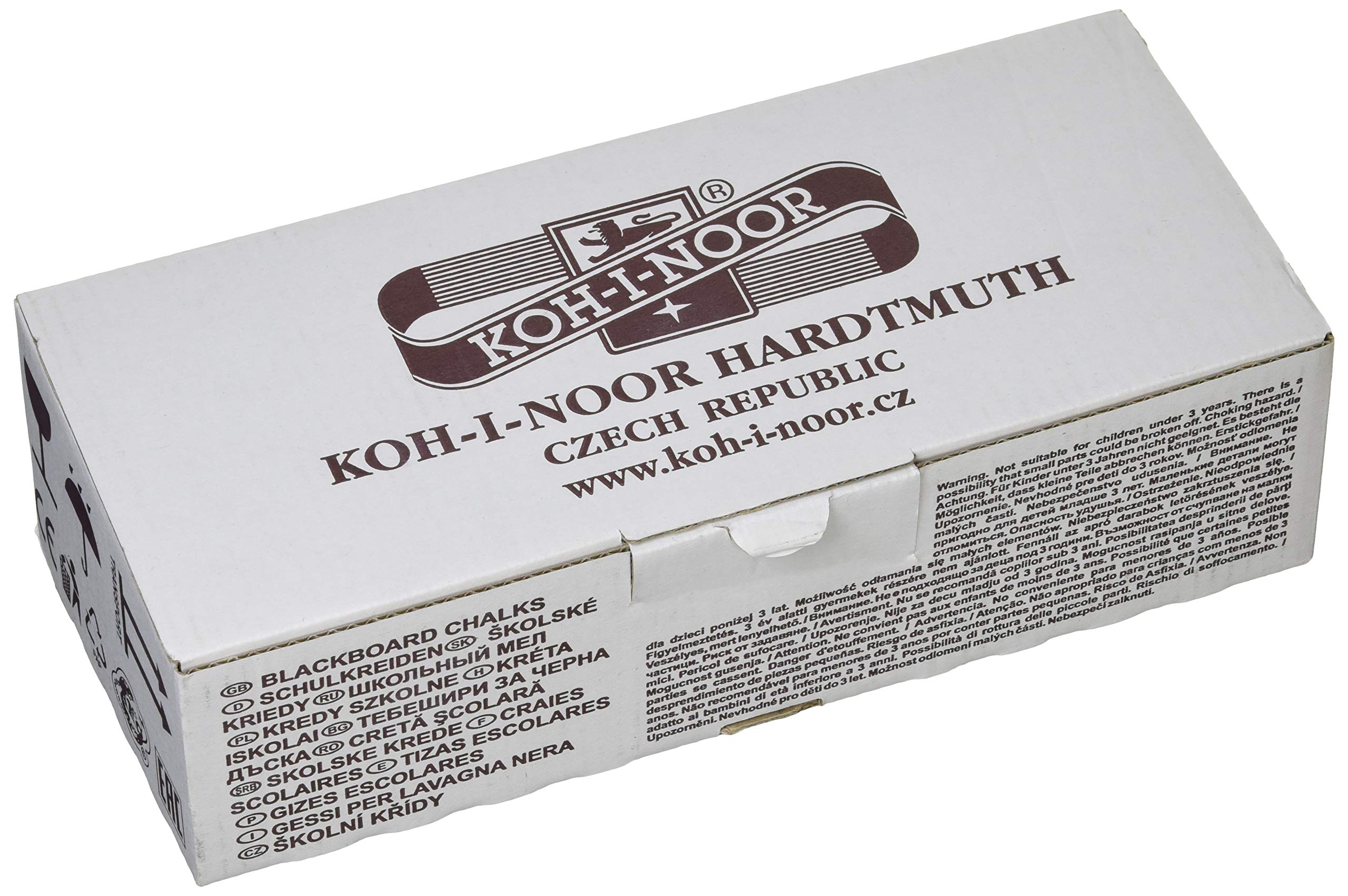 Premium KOH-I-NOOR White Blackboard Chalk - 100 Pack for Classroom, Restaurant & Home Use - Dustless Non-Toxic School Chalk for Teachers & Kids