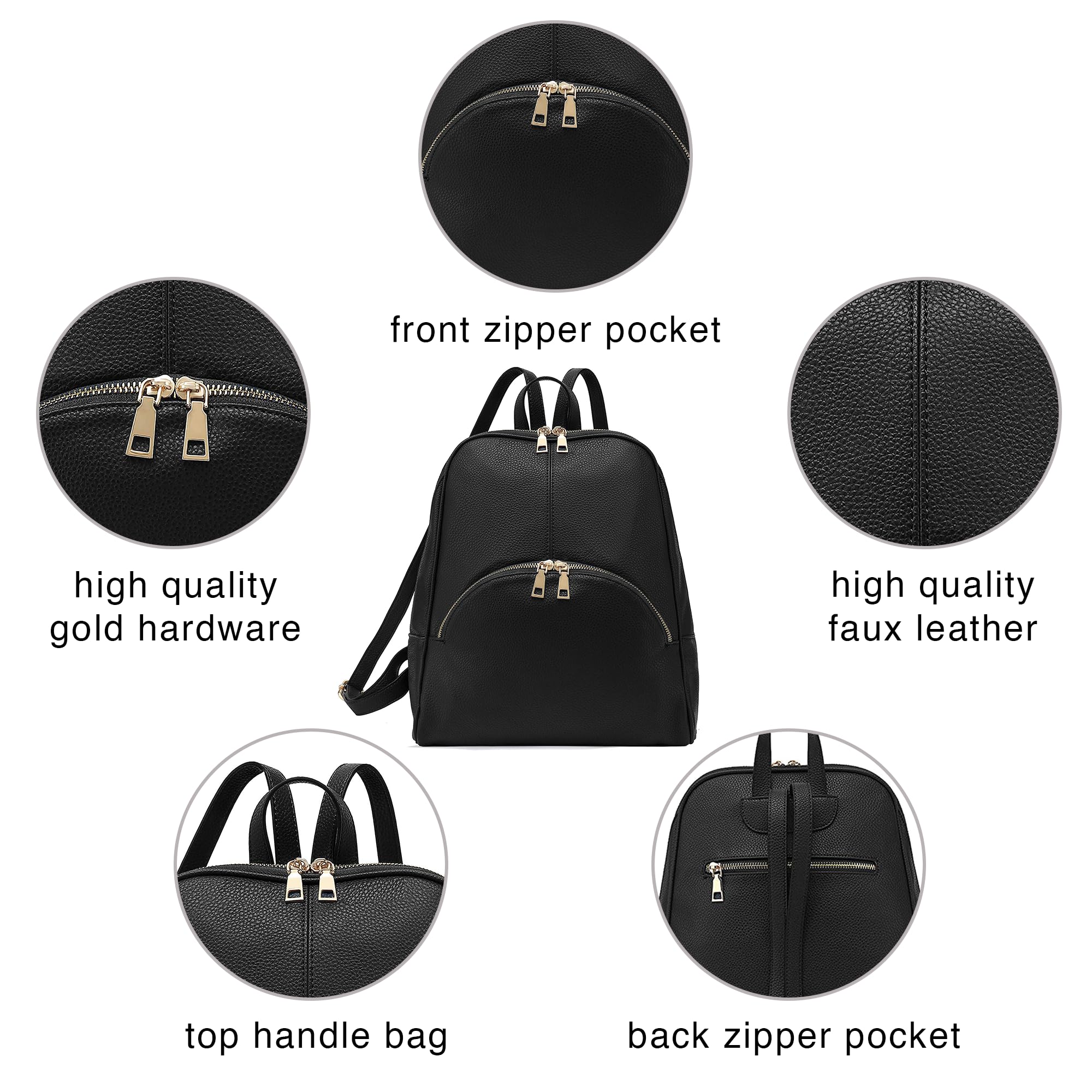Scarleton Mini Backpack for Women - Stylish Top Handle Travel Backpack in Black | Perfect for Daily Commute, Weekend Getaways & College Campus Use