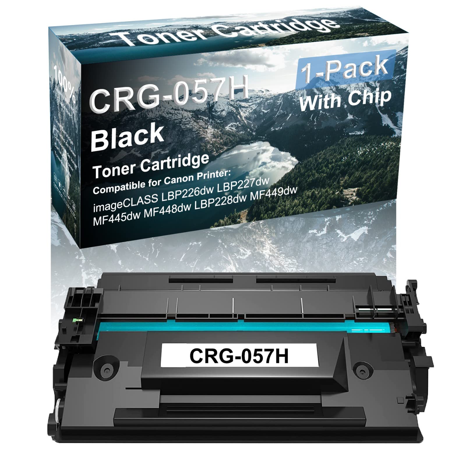 High Yield Canon CRG-057H Compatible Toner Cartridge (1 Pack, Black) for Canon ImageClass MF445dw MF448dw LBP228dw Printers - with Smart Chip - Perfect for Office & Home Printing