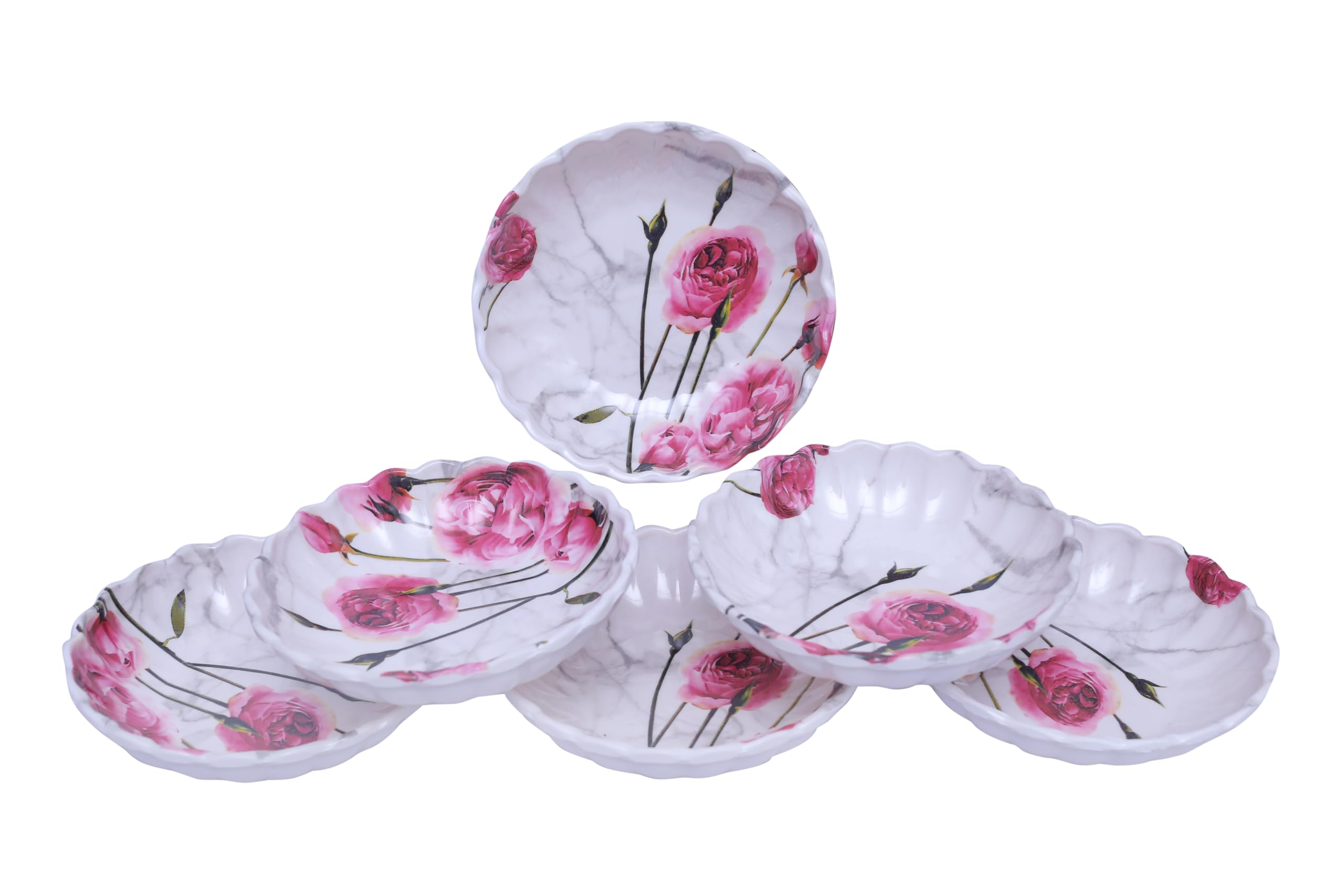 6-Piece Melamine Snack Plate Set - 12cm (4.7 Inch) Durable & Lightweight for Picnics, Parties, and Everyday Use