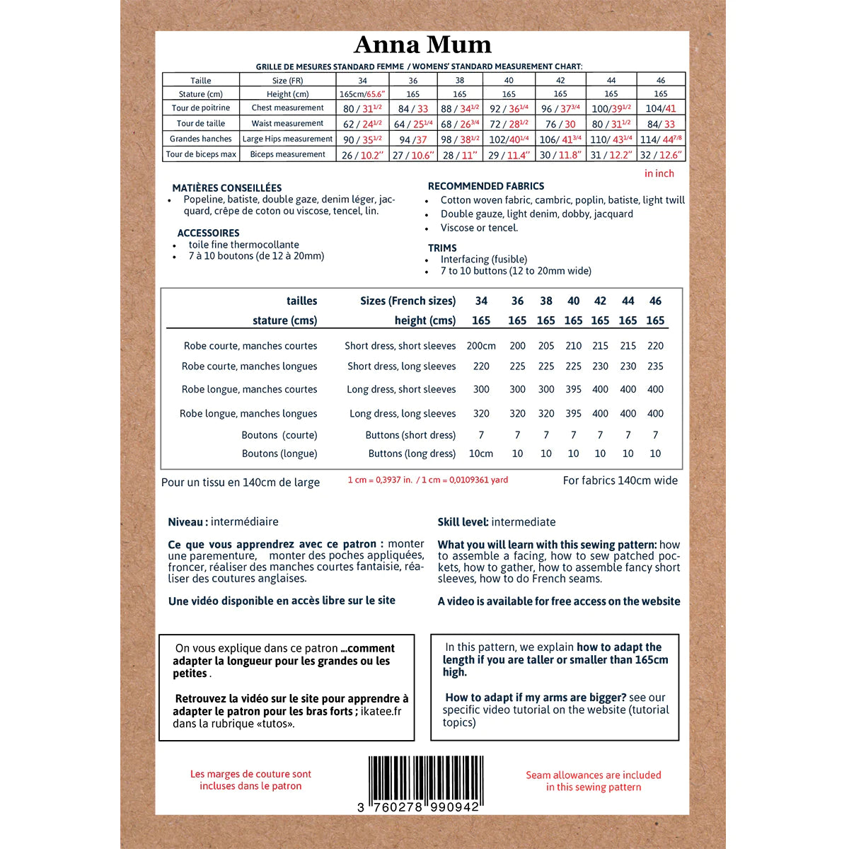 Anna Dress Sewing Pattern - DIY Women's Dress PDF Download for Summer, Party & Special Occasions