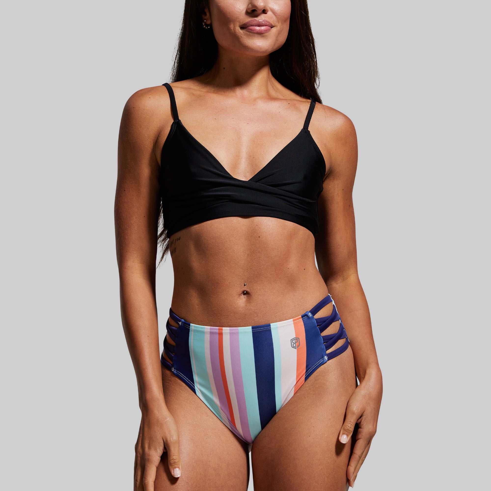 Sandbar Bikini Bottom - Nautical Swimwear for Women | High Waisted Bikini Bottoms | Beach Vacation & Pool Party Essential