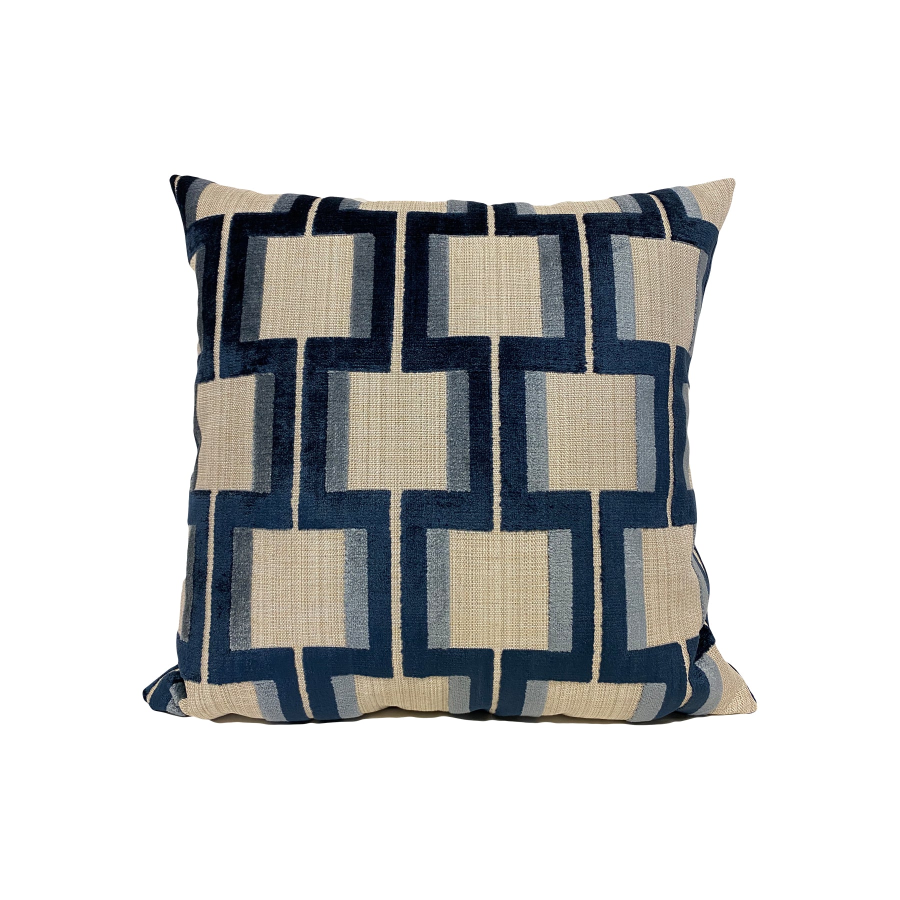 Wyndham Indigo Geometric Throw Pillow 17x17 - Stylish Decorative Cushion Cover for Sofa, Bed & Home Decor - Perfect for Living Room, Bedroom & Dorm