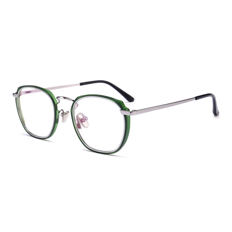 Stylish Aimee Unisex Full Rim Polygon Square Acetate Alloy Eyeglasses Frame 54137 - Perfect for Work, Reading & Fashion Accessories
