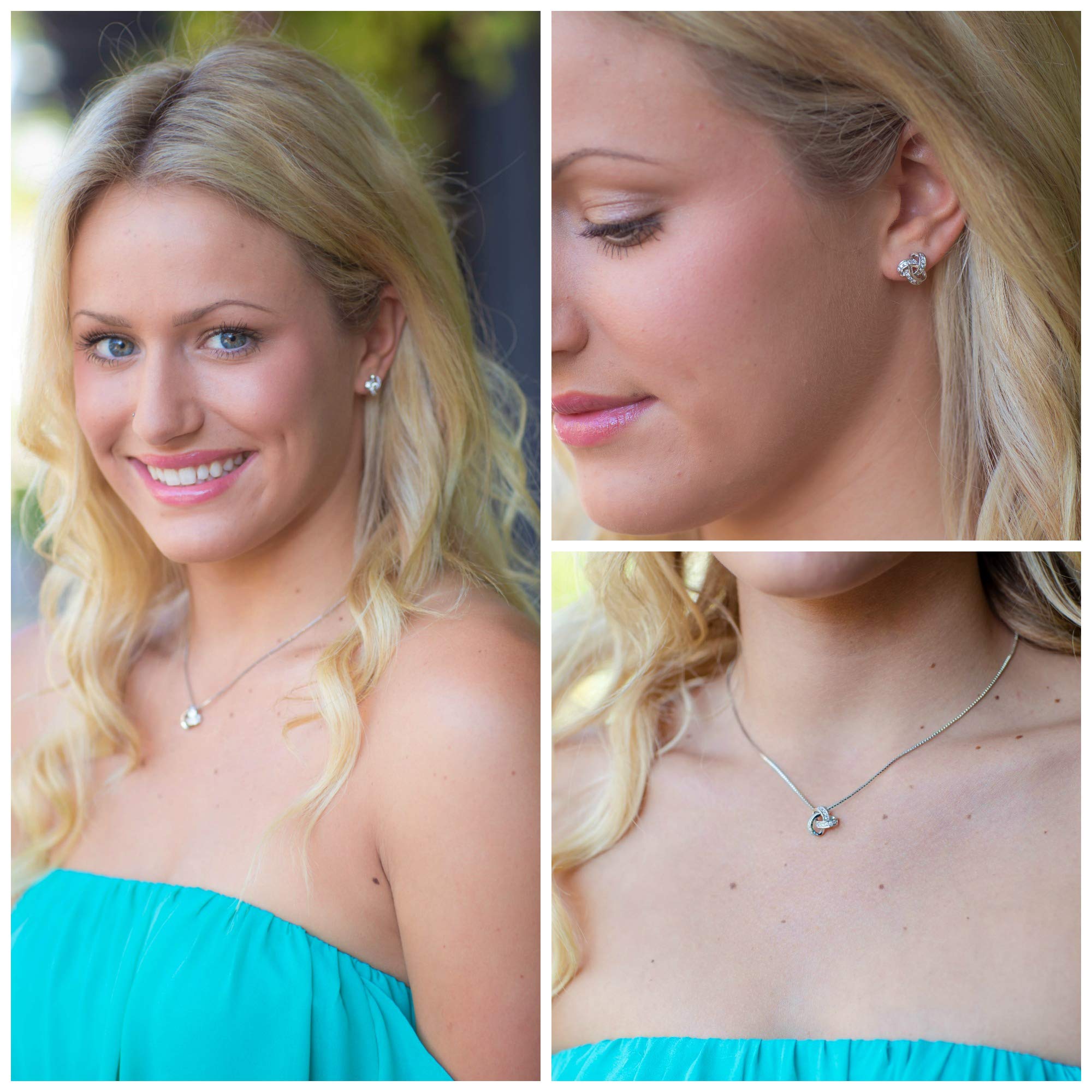 Cleo Classic Designs Bridesmaid Proposal Gift Set - Knot Earring & Necklace Jewelry for Weddings, Bridal Parties & Special Occasions | Perfect for Bridesmaids, Maid of Honor & Wedding Accessories
