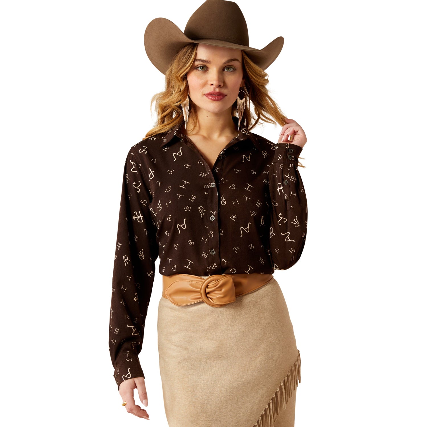 Ariat Women's Homestyle Western Shirt - Mole Ranch Print Flannel Shirt for Cowgirl Style | Perfect for Ranch Work, Rodeo & Casual Wear