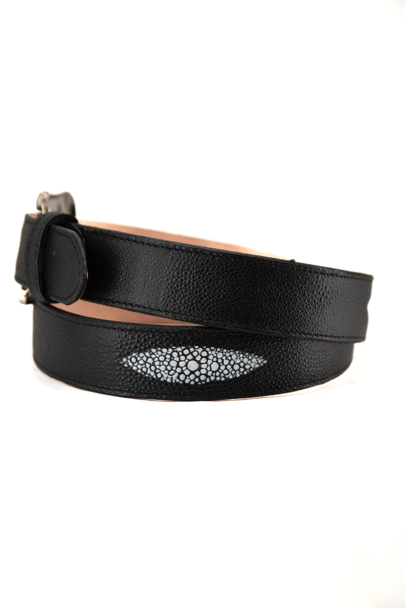 Premium Genuine Stingray Skin Cowboy Belt for Men - Western Style Leather Belt with Buckle - Perfect for Rodeo, Country Music Festivals & Western Fashion Outfits