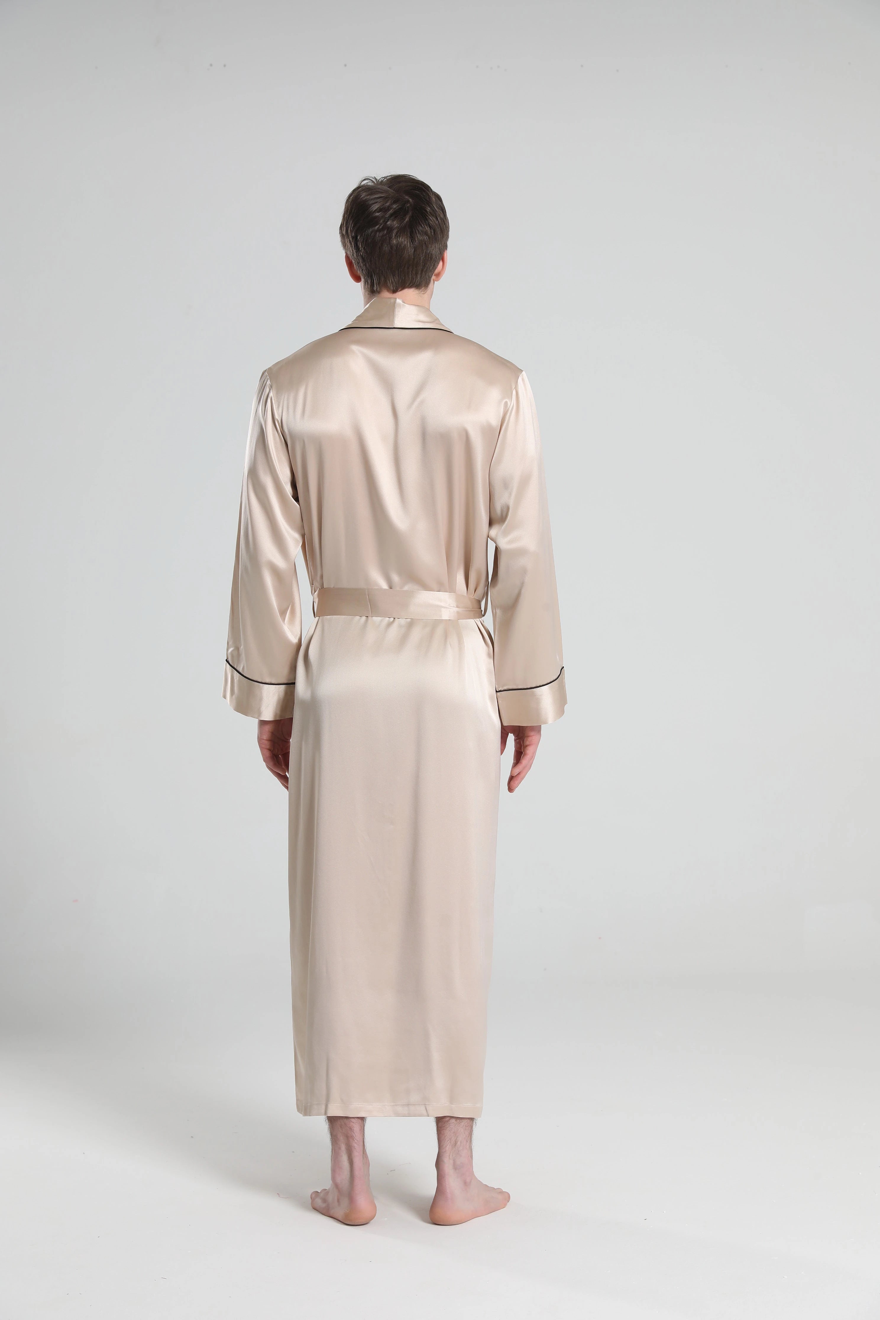 22 Momme Premium Silk Robe Pajamas for Men - Luxury Sleepwear & Lounge Wear for Home Comfort & Relaxation