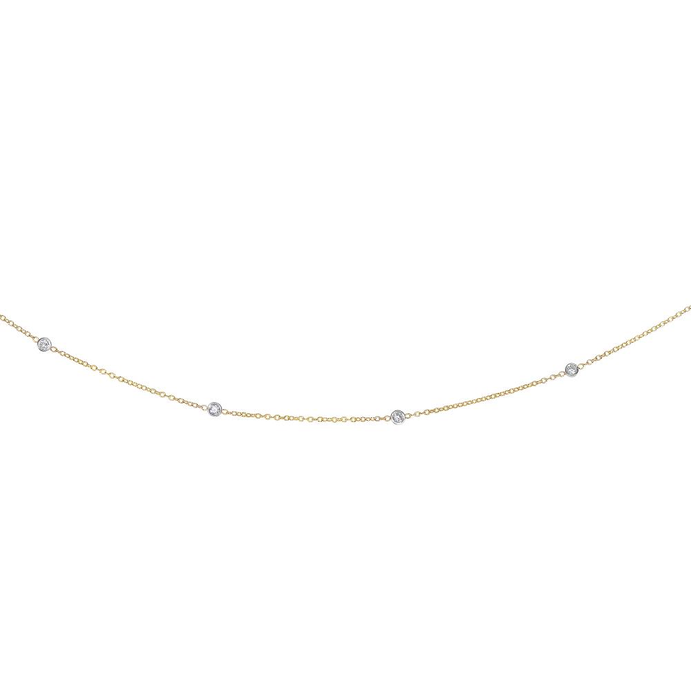 14K Gold .25ct Diamond by the Yard Necklace - Dainty Everyday Layering Chain for Women | Perfect for Gifting, Date Nights & Special Occasions