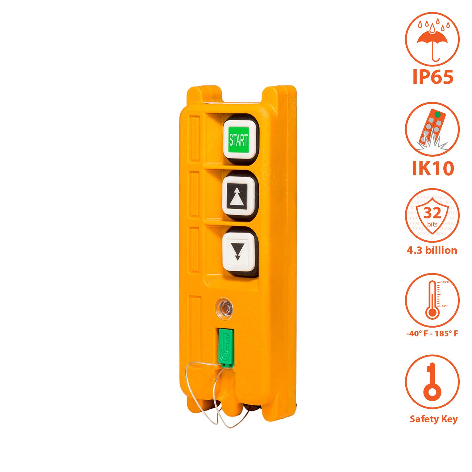 Prowinch 2 Channel 2 Speed Wireless Remote Control Switch - Multi Voltage 65V-440V AC - for Industrial Equipment, Hoists, Cranes & Motors
