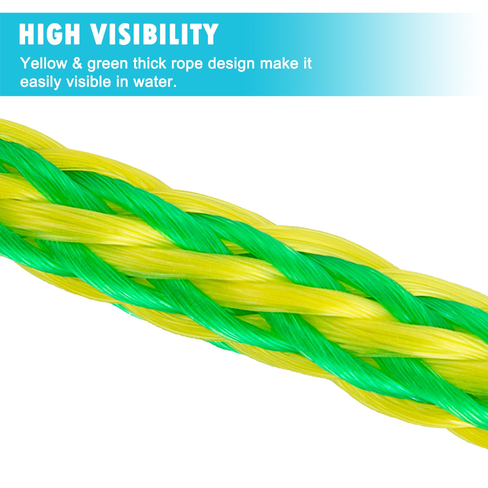 **OBCURSCO Kayak Tow Line & Drift Sock Anchor Rope - 12-20FT Heavy Duty Marine Rope for Fishing Boats, Jet Skis, and Kayaks - Perfect for Lake, River, and Ocean Water Sports & Docking Accessories**