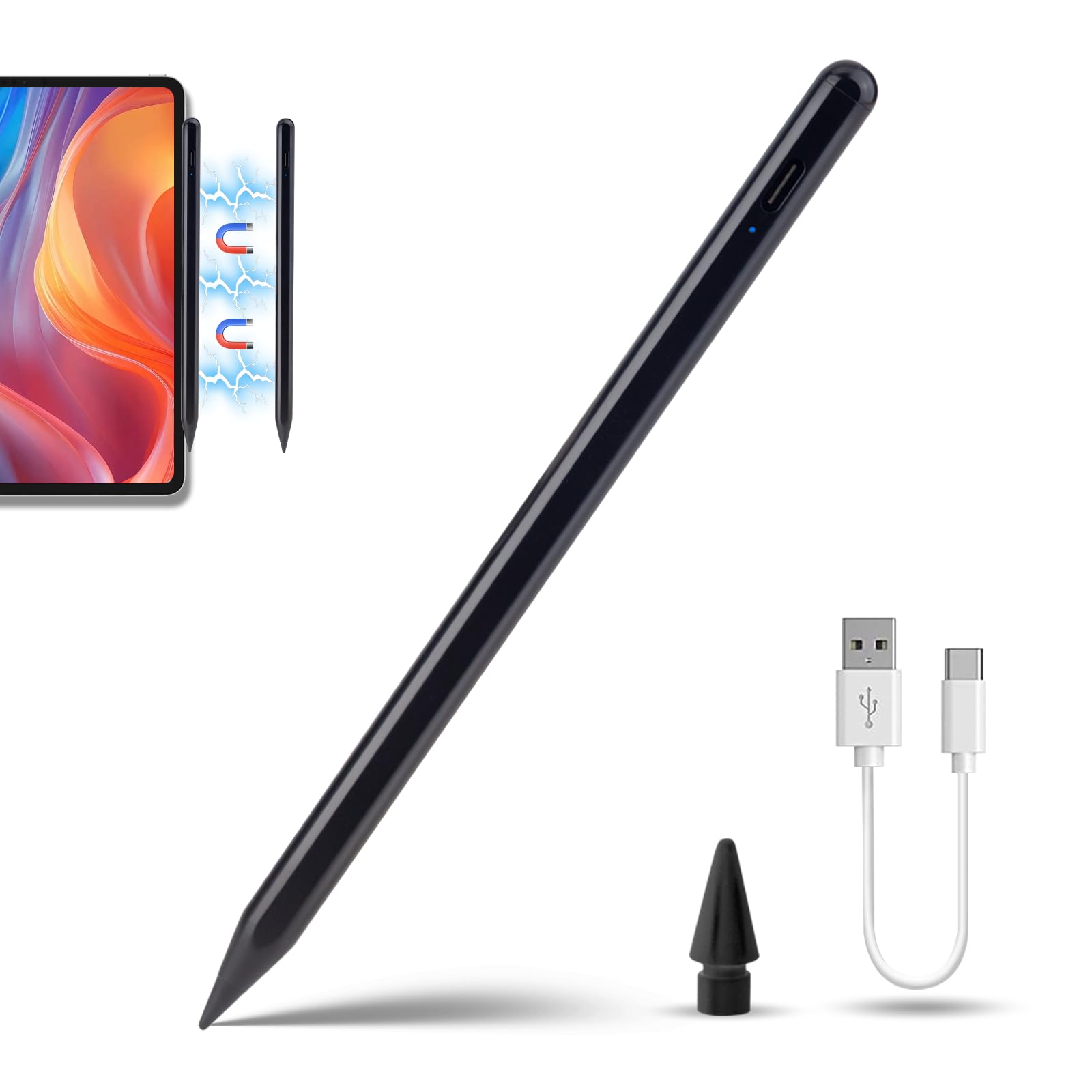 Premium Stylus Pen for iPad 2018-2025 | USB-C Fast Charging Apple Pencil Alternative with Palm Rejection & Tilt Sensitivity | Compatible with iPad Pro M4/13/12.9