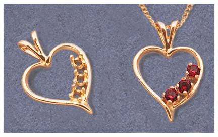 2.5mm Round Fancy Heart Pendant Setting - Solid Sterling Silver or 14kt Gold - Handcrafted in USA - Perfect for Necklaces, Bracelets & Jewelry Making
