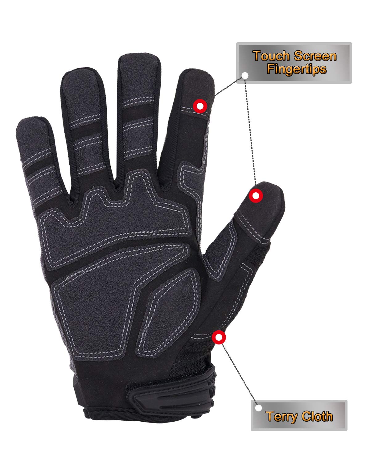 Handlandy Touchscreen Work Gloves for Men & Women - Mechanic & Yard Work
