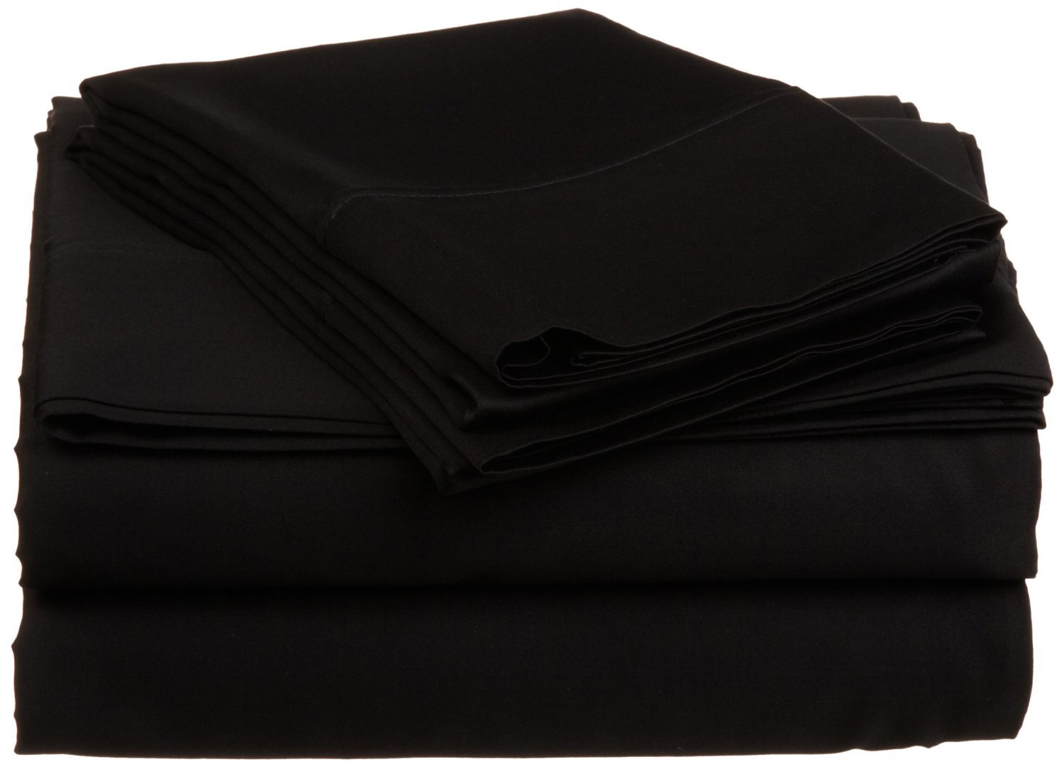 Soft Long Staple Cotton Bedding Sheet Set - Machine Washable Split King Size (Black) - Luxury Bed Sheets for Master Bedroom & Guest Room