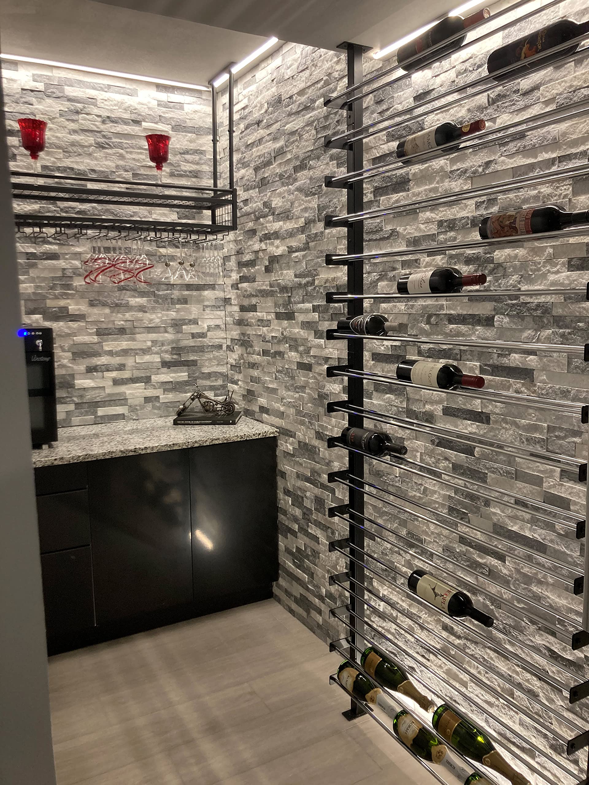 VintageView Evolution 30 3C Modern Label Forward Wine Rack - Holds 18 Bottles, Matte Black Finish - Perfect for Home Bars, Dining Rooms & Wine Cellars