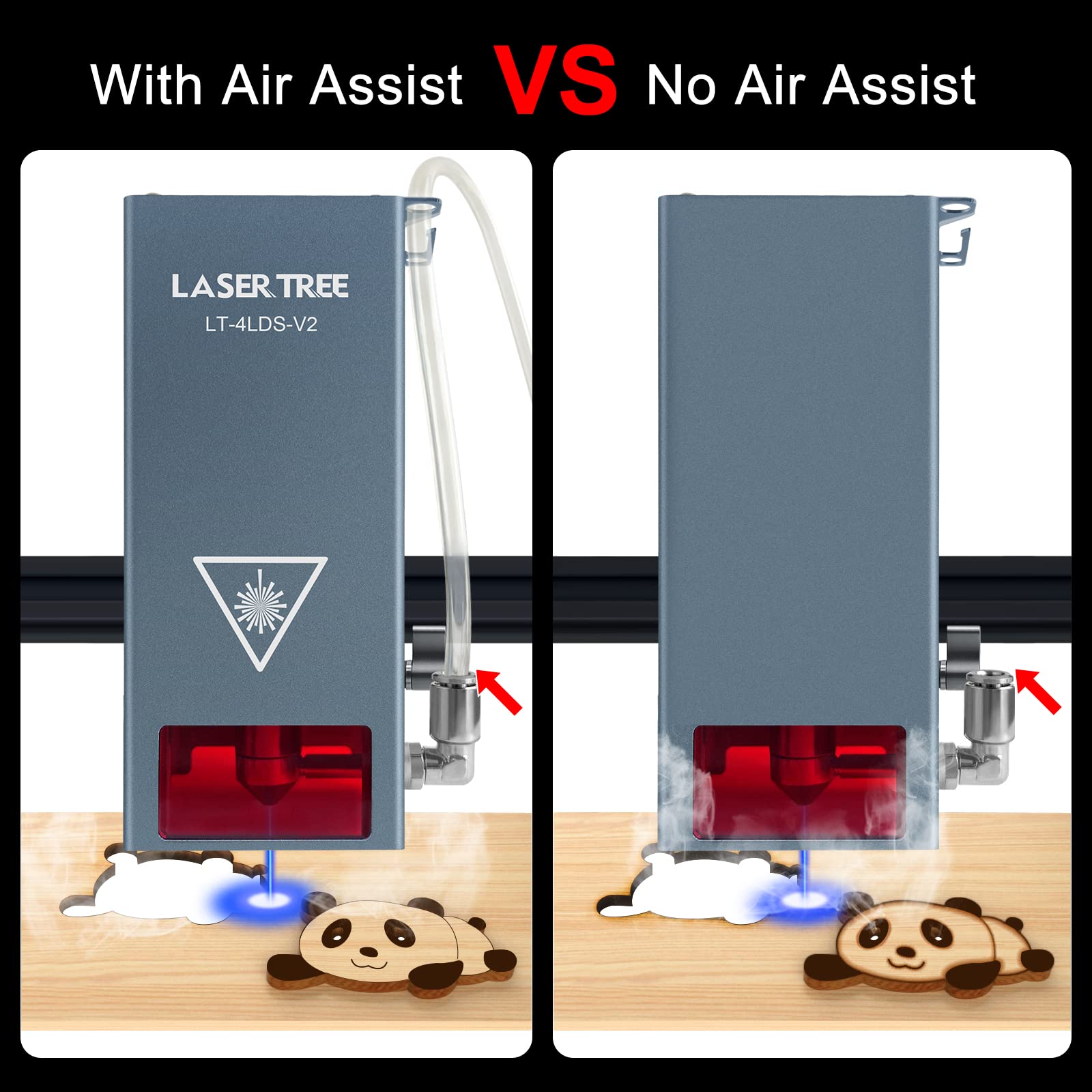 20W Laser Engraver Module with Air Assist - 20000mW High Power Laser Cutter for Metal, Steel, Wood & Acrylic - Precision Quad-Compression Spot Head with 340+ Color Engraving - Perfect for DIY Crafts, Jewelry Making & Industrial Marking