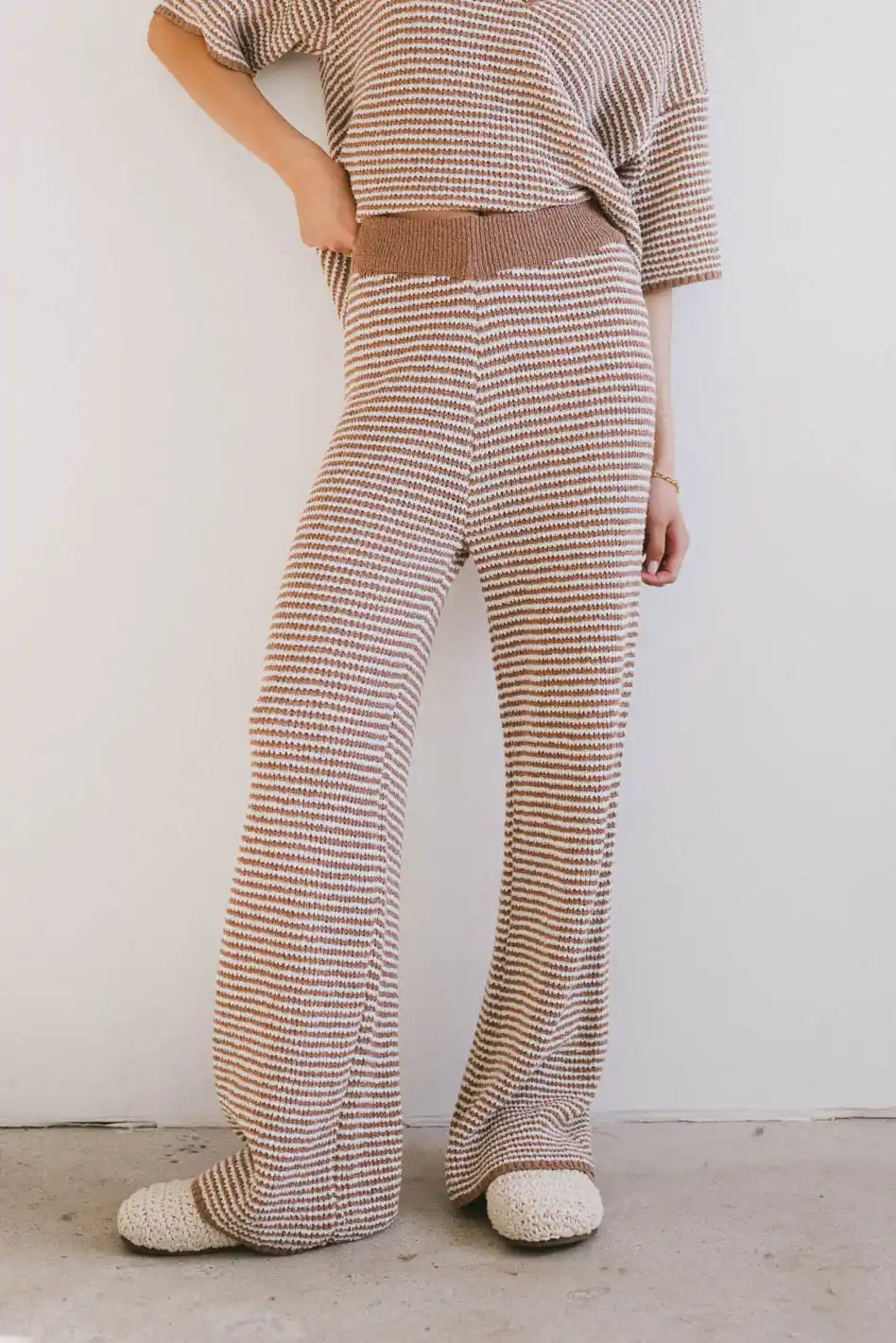 Matilda Striped Knit Pants for Women - Soft Comfortable Lounge Pants - Perfect for Yoga, Home Wear & Casual Outfits - FINAL SALE