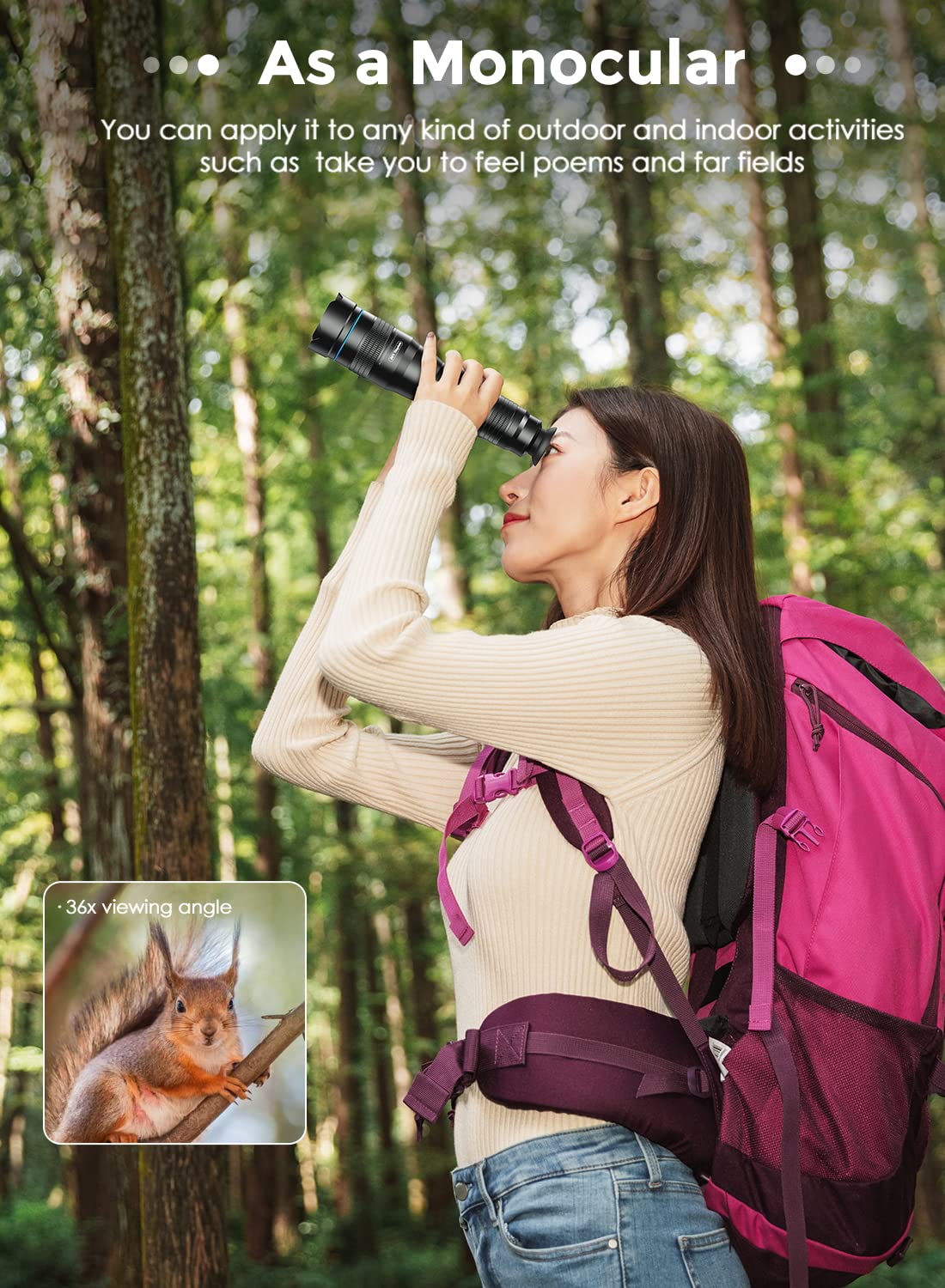 Apexel HD 36X Telephoto Lens with Tripod for iPhone 12/11 Pro, Samsung, Huawei & Most Smartphones - Capture Stunning Long-Distance Photos for Travel, Wildlife & Sports Photography