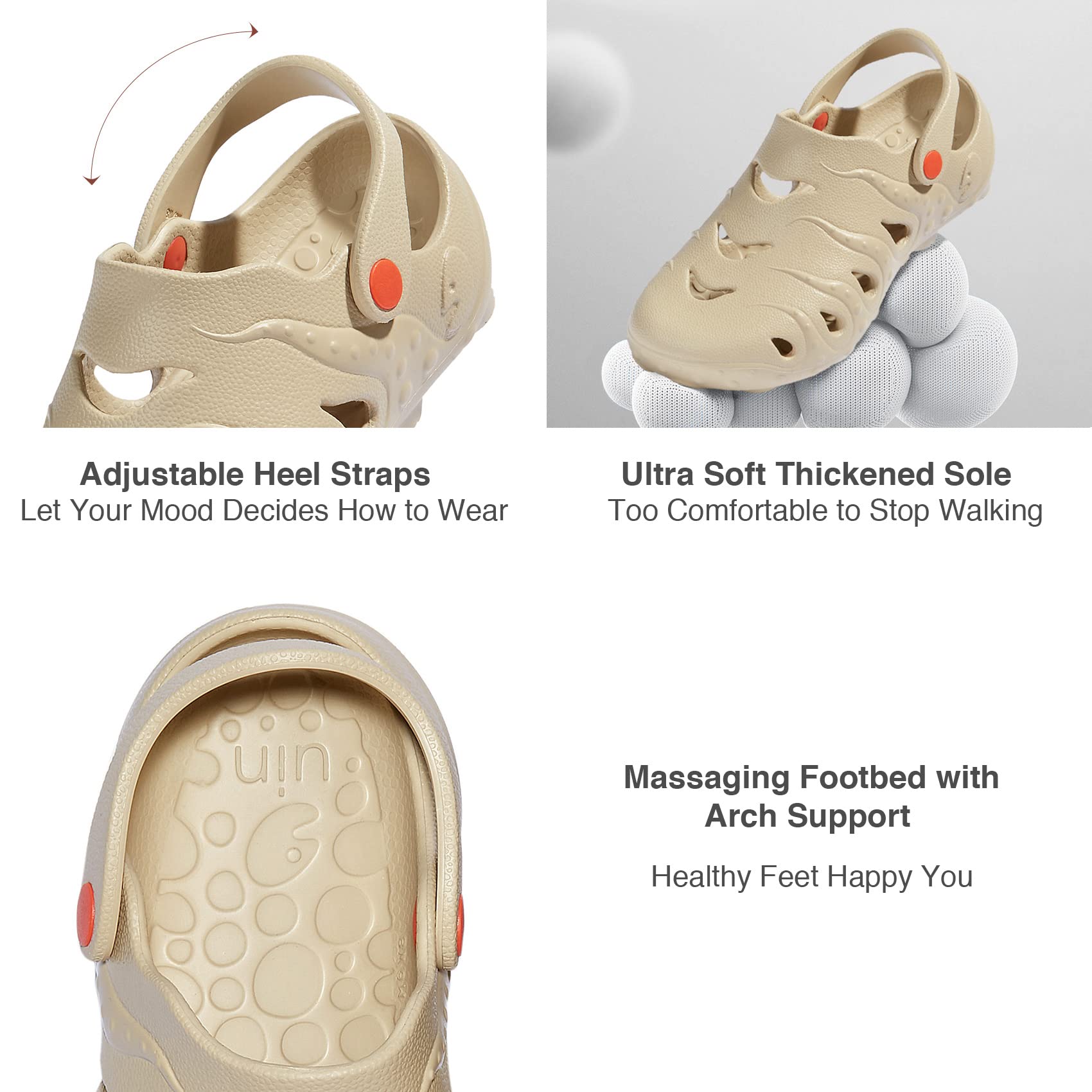 UIN Women's Comfortable Clog Garden Shoes - Slip On Beach Outdoor Slippers & Sandals with Octopus Design - Perfect for Gardening, Beach Walks, and Summer Outings