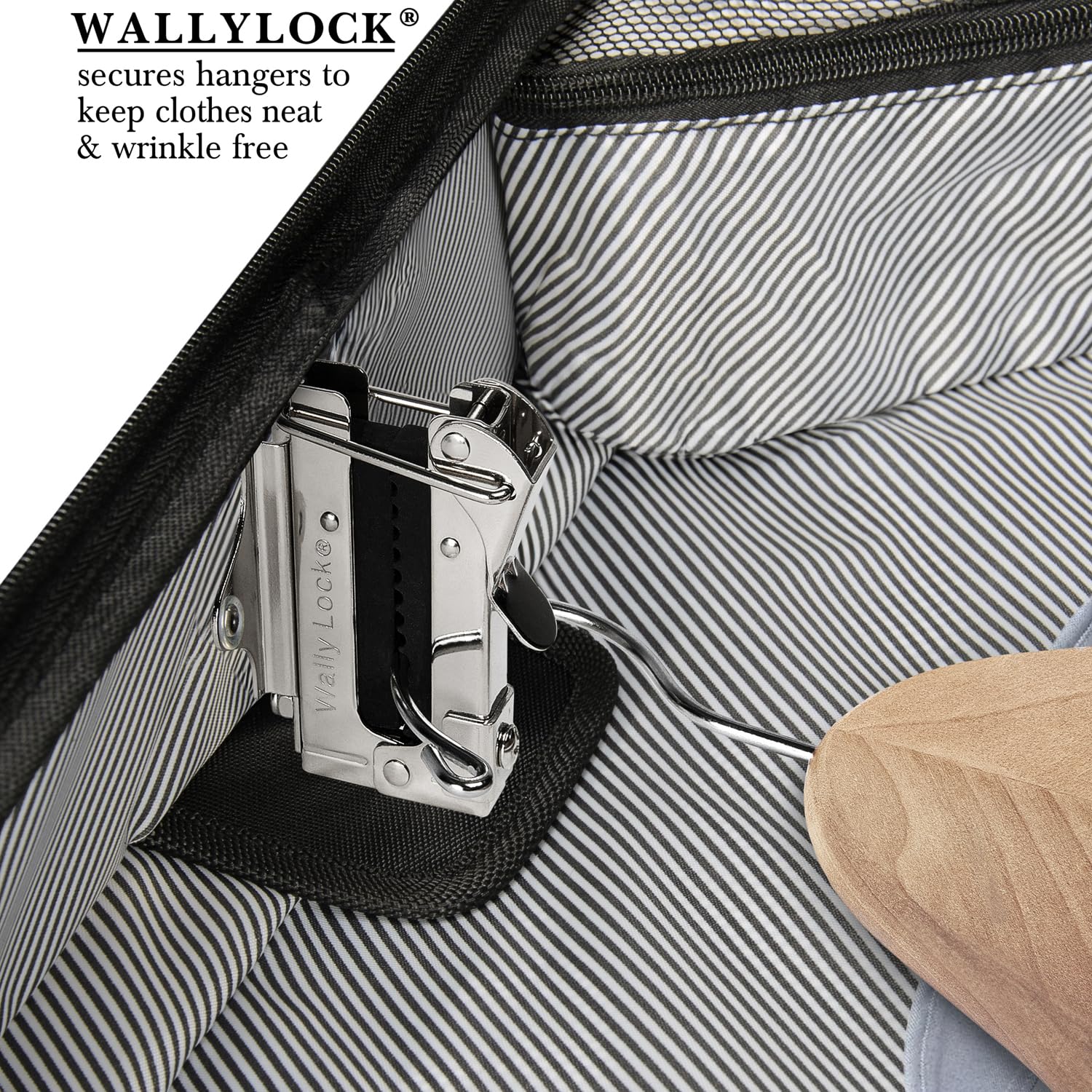 WallyBags Premium 45-Inch Rolling Garment Bag for Travel - Black Suitcase with Multiple Hangers for Men & Women - Perfect for Business Trips, Weddings & Airplane Carry-On