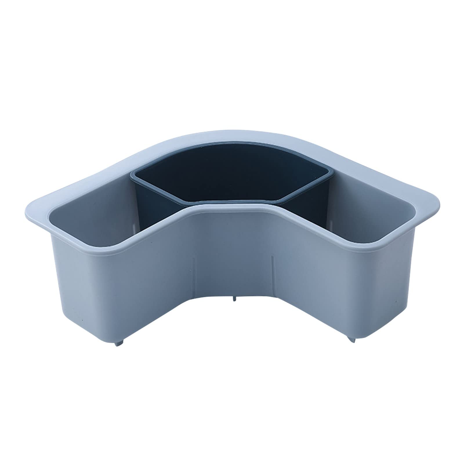 Kitchen Sink Organizer Basket - Leak-Proof Roll-Up Drying Rack with Side Shelf for Fruit, Veggies, and Scraps - Space-Saving Countertop Solution for Dish Drying and Food Prep
