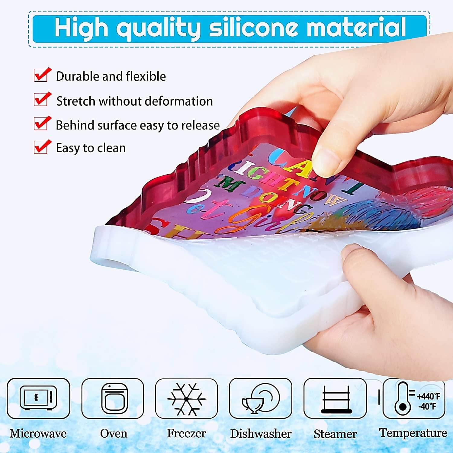 Premium Silicone Skull Tray Mold with Edge - Large Rectangle Resin Mold for Epoxy, Serving Board & Storage Organizer - DIY Craft, Home Decor & Party Serving Tray