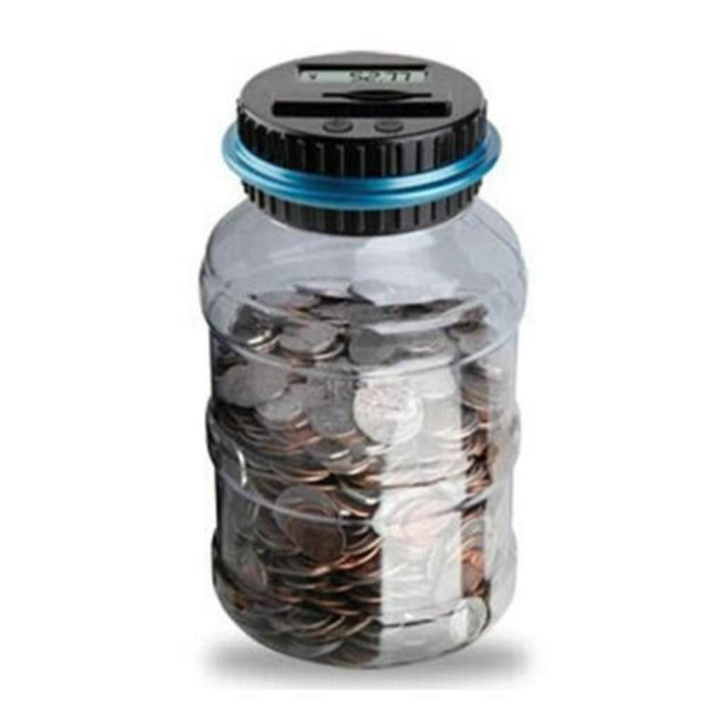 VALINK Digital Piggy Bank with LCD Display - Automatic Coin Counter & Money Saving Jar for Kids & Adults - Transparent Change Counter for Home, Office, and Gift Giving