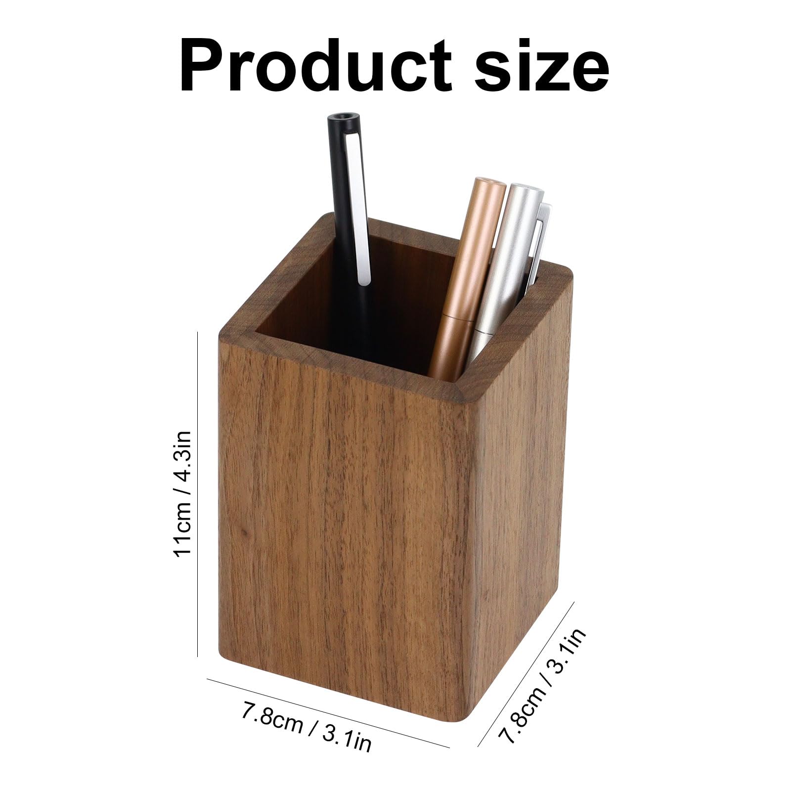 Premium Black Walnut Wood Pencil Holder - Handcrafted Desk Organizer for Pens, Pencils & Office Supplies | Stylish Wooden Storage Box for Home, Office & Workspace (Perfect Gift for Professionals & Students)