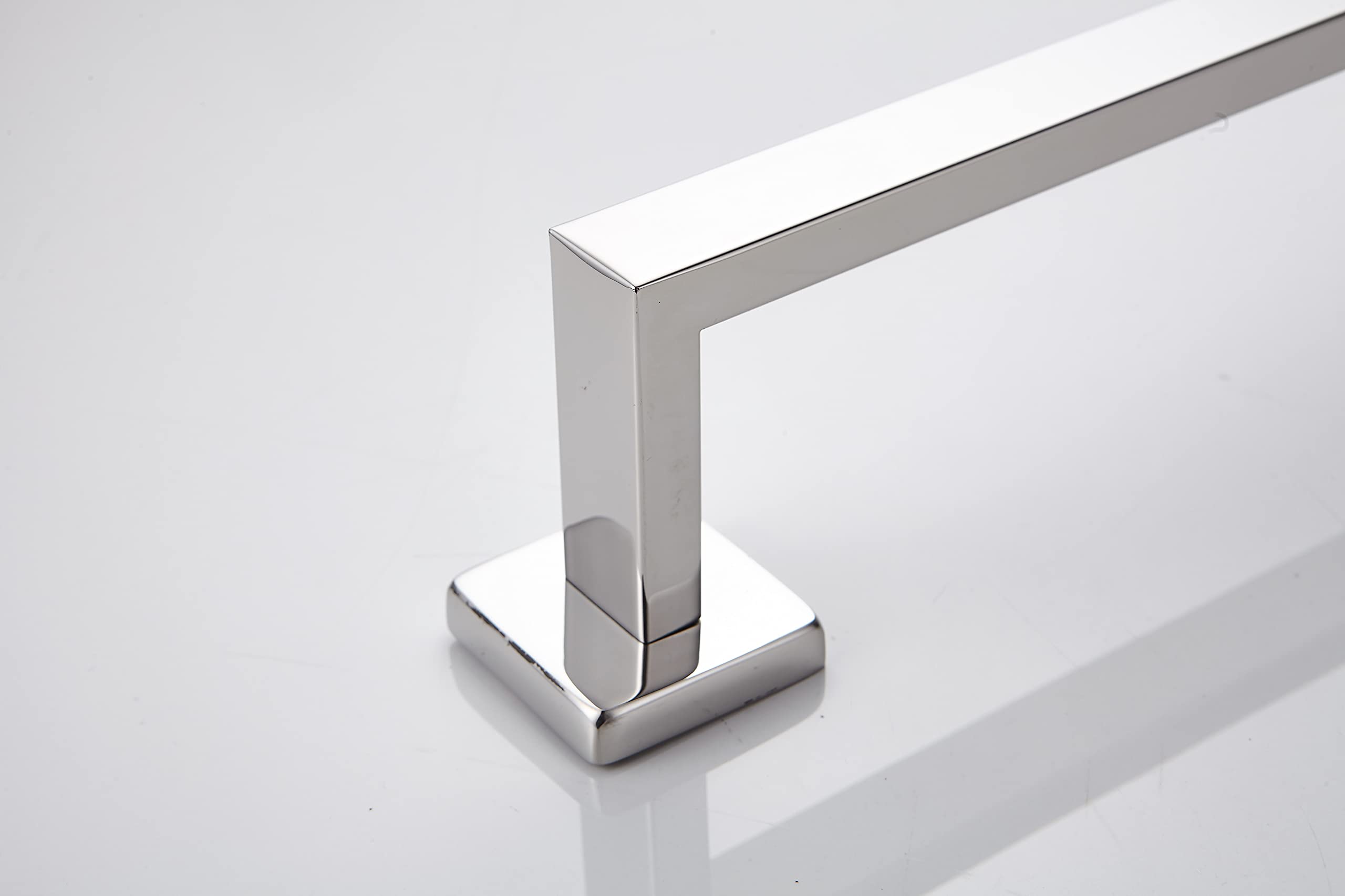 TocTen Stainless Steel Towel Rack - 24 Inch Heavy Duty Wall Mounted Bathroom Towel Holder with Square Base, SUS304 Chrome Finish for Shower & Spa - Perfect for Bathrooms, Guest Rooms, and Luxury Hotels
