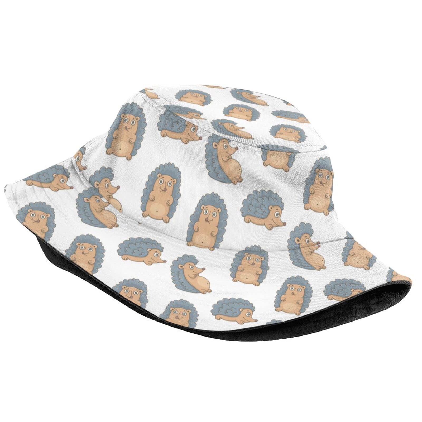 Cute Hedgehog Bucket Hat - Animal Print Sun Hat for Women & Men | Fisherman Hat for Outdoor, Beach, Festival & Happy Muharram Celebration