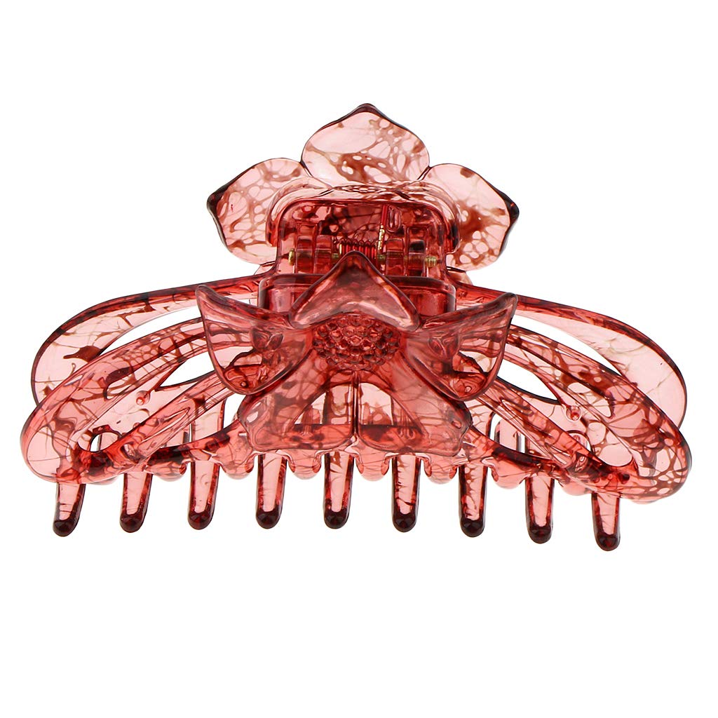 Wowobjects® Large Acrylic Banana Hair Clip for Thick Hair - Light Red | Strong Hold Hair Clamp for Women, Perfect for Ponytails, Buns & Updos - Salon Quality Hair Accessory