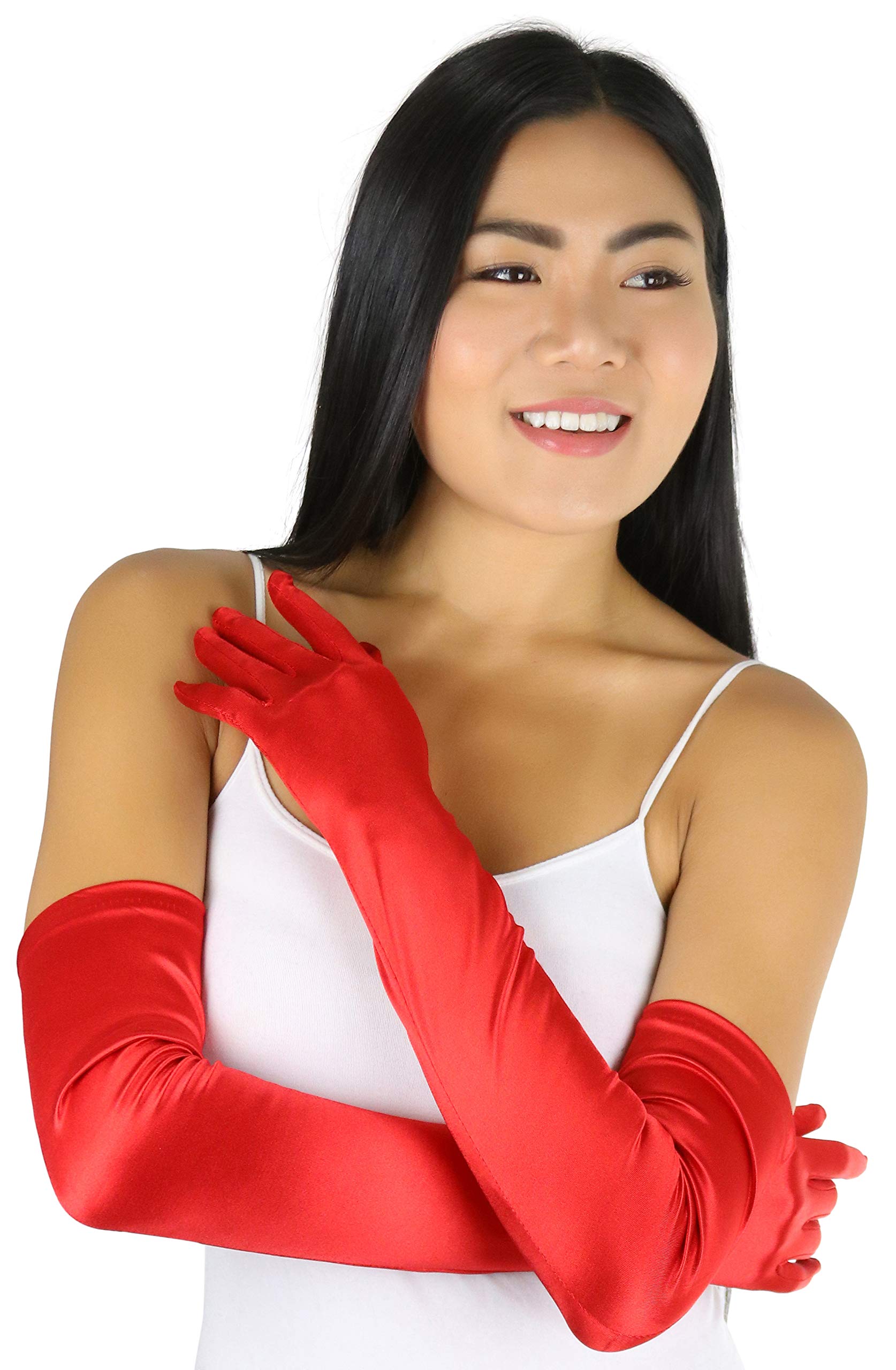 Elegant Chic Satin Gloves for Women - Fashionable Evening & Wedding Accessories - Perfect for Formal Events, Parties & Special Occasions