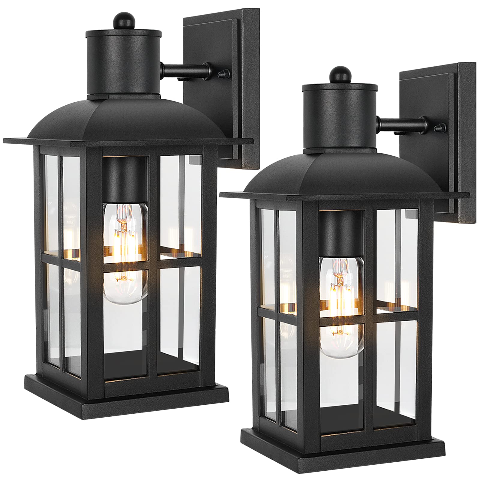 13in Outdoor Wall Lights - Anti-Rust 100% Aluminum Exterior Light Fixtures, Matte Black Wall Lanterns for Porch, Entryway & Garage - Durable Weatherproof Sconce Lighting for Home Exterior & Garden