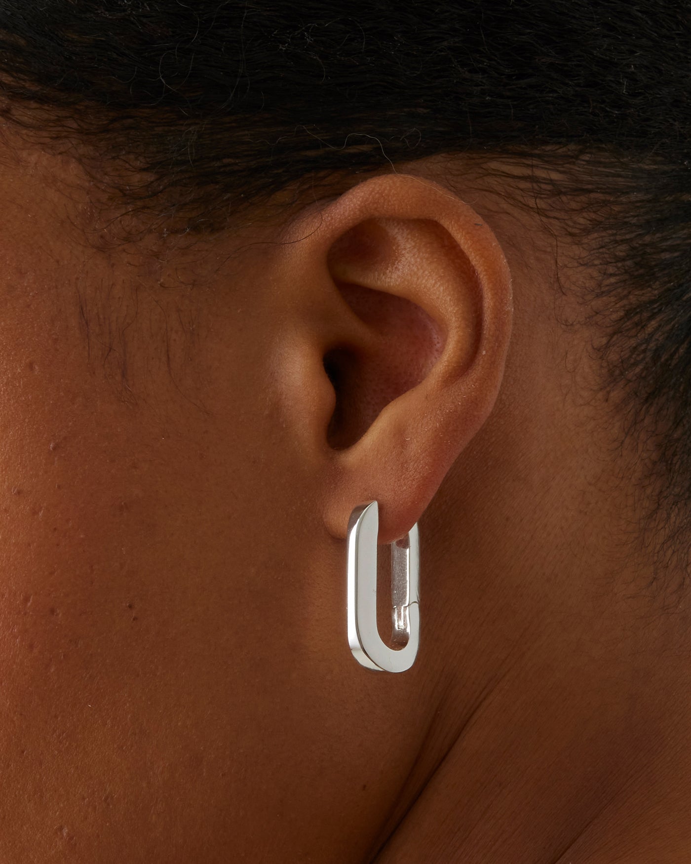 Sterling Silver U-Link Earrings for Women - Elegant Hoop Earrings for Everyday Wear, Parties & Gifts