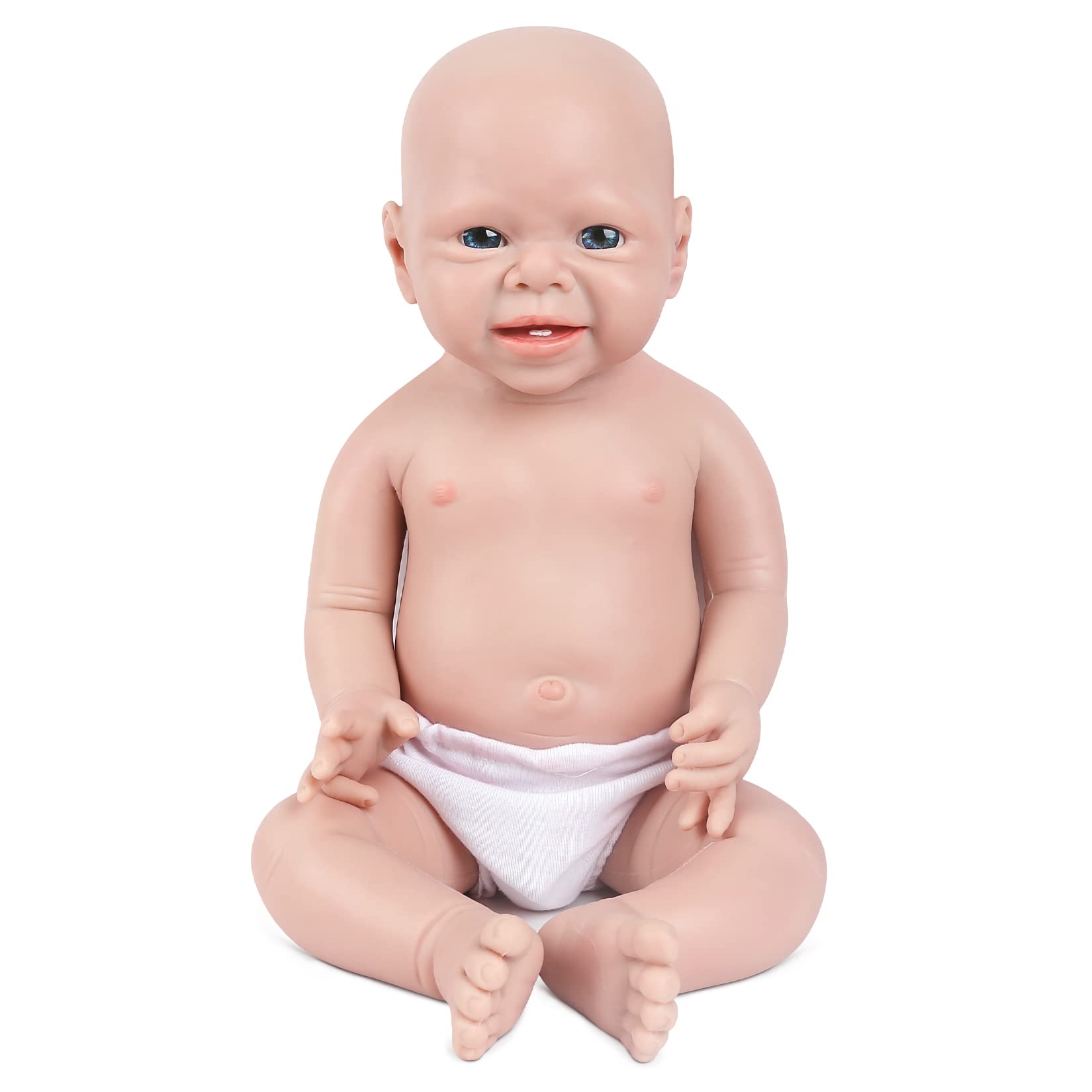 **IVITA 18 Inch Realistic Full Silicone Reborn Baby Doll Boy - Premium Lifelike Newborn Doll, Not Vinyl - Perfect for Collectors, Gift Giving & Nursery Decor**