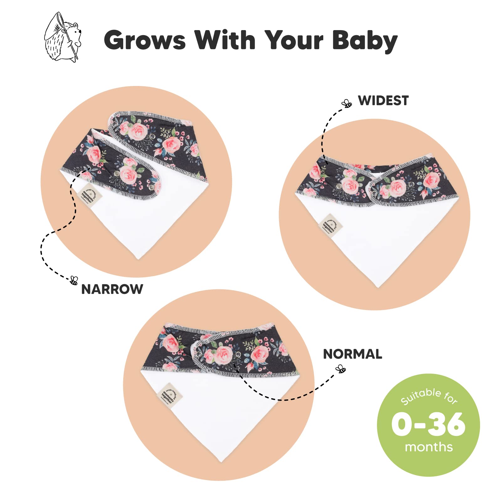 KeaBabies Organic Cotton Toddler Pillow & Bandana Drool Bibs Set - 2 Soft Baby Pillows (13x18) & 10 Absorbent Bibs for Boys & Girls - Perfect for Naptime, Travel & Messy Meals