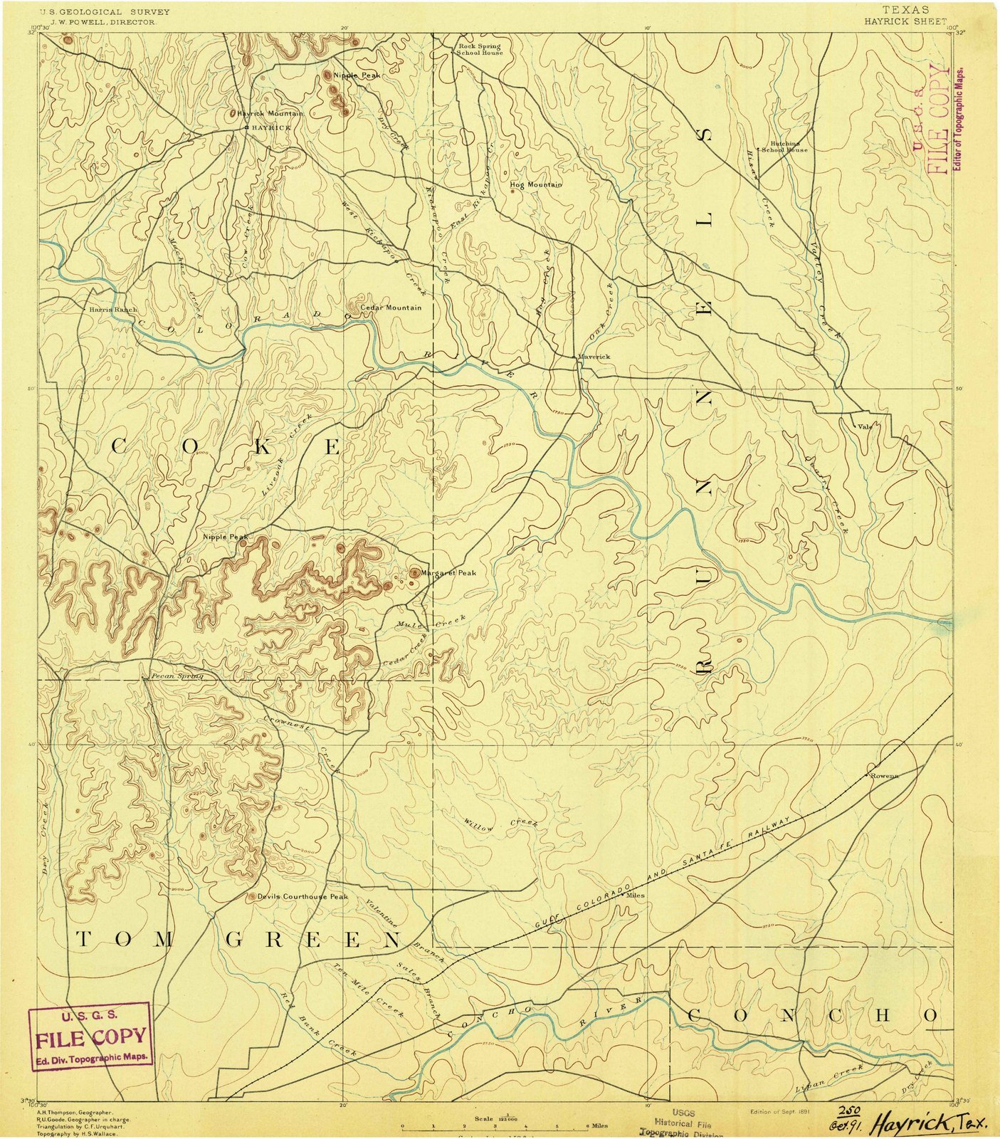 1891 Hayrick, TX USGS Historical Topographic Map - 44x53 Inch Vintage Texas Wall Art Decor - Perfect for Home Office, Living Room & Classroom Decorations