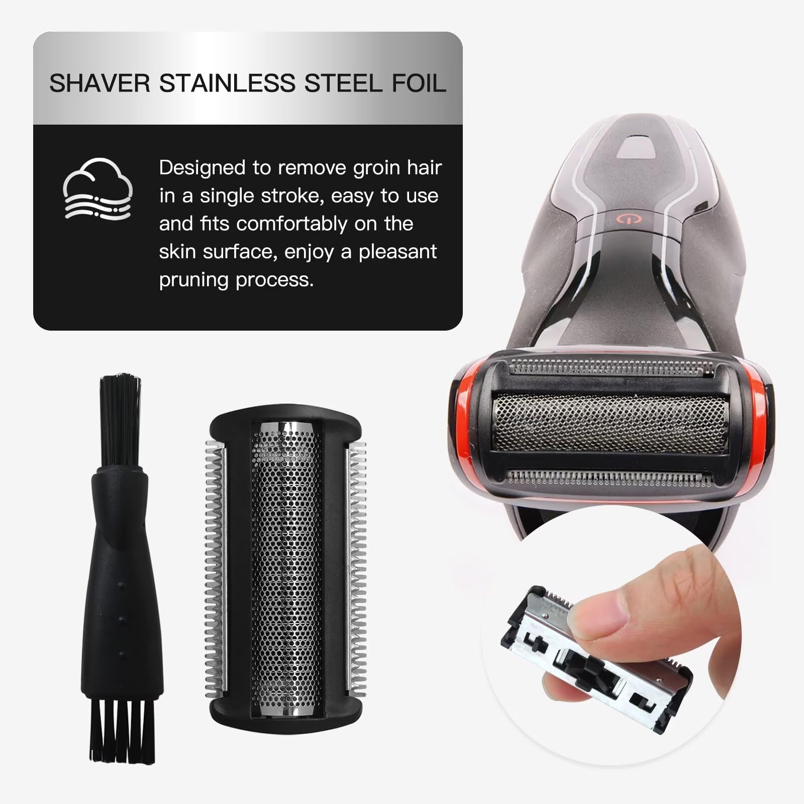 2 Pack Replacement Foil Blades for MANSCAPED The Lawn Mower 5.0 Ultra - Compatible with Men's Body Hair Trimmer & Ball Shaver - Perfect for Precise Grooming of Chest, Back, Underarms & Private Areas