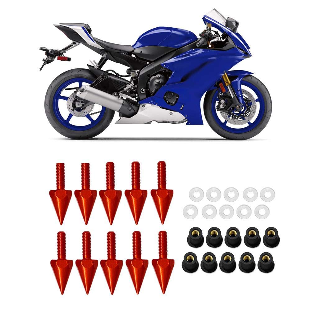 **Akozon M5 Screws Nuts Motorcycle Windshield Wind Screen Modification Kit (Red) - Durable Accessories for Harley, Honda, Yamaha & More - Perfect for Off-Road, Touring & Custom Bike Upgrades**