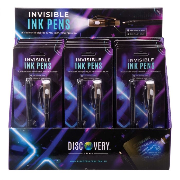 Discovery Zone Invisible Ink Spy Pens with UV Light - Secret Message Writing Set for Kids, Spy Games & Fun Activities - Perfect for Birthday Parties, Classroom Rewards & Detective Role Play