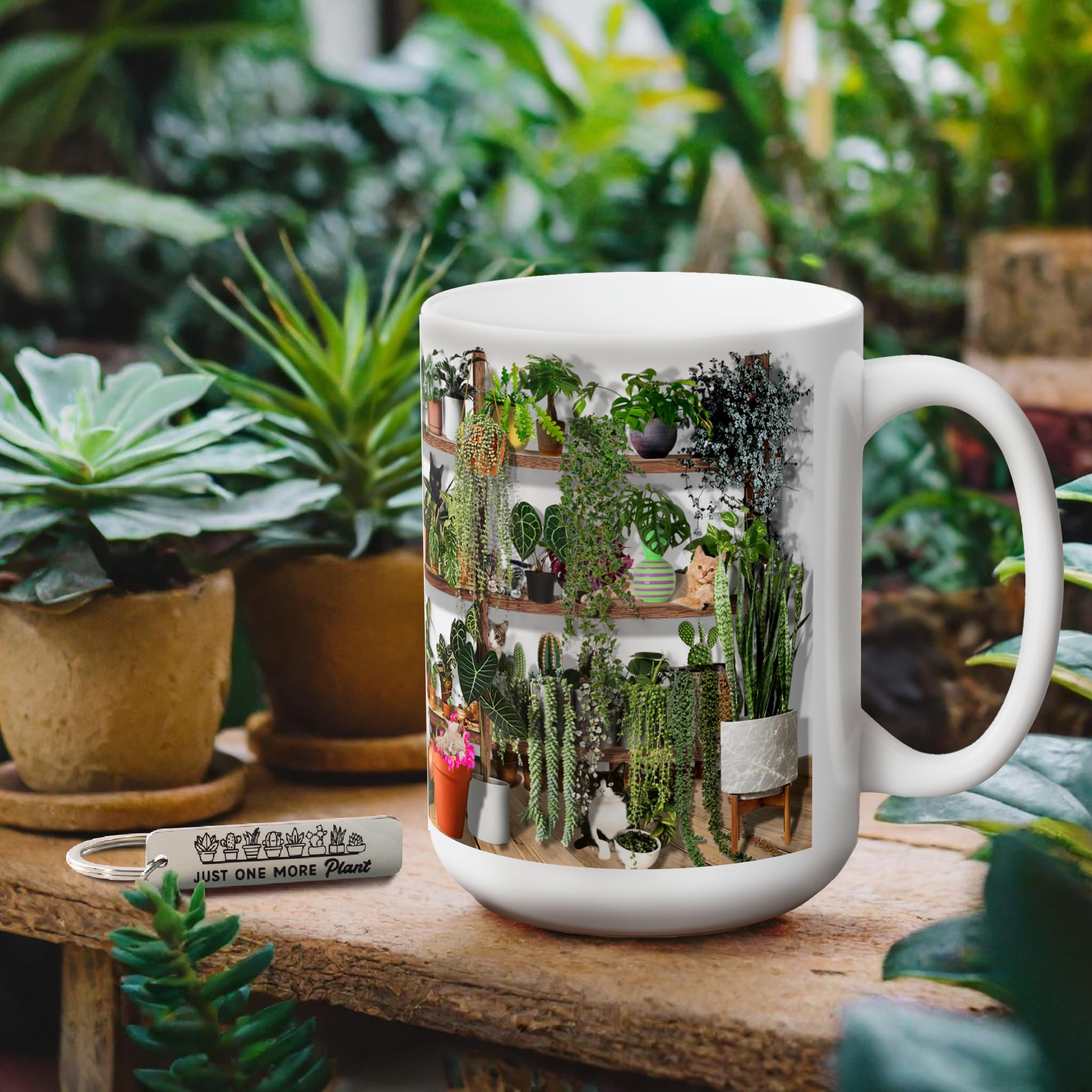 Cat & Plant Lovers Coffee Mug - Best Gardening Gift for Women, Perfect Present for Cat Moms & Plant Enthusiasts - Ideal for Tea, Coffee & Home Decor