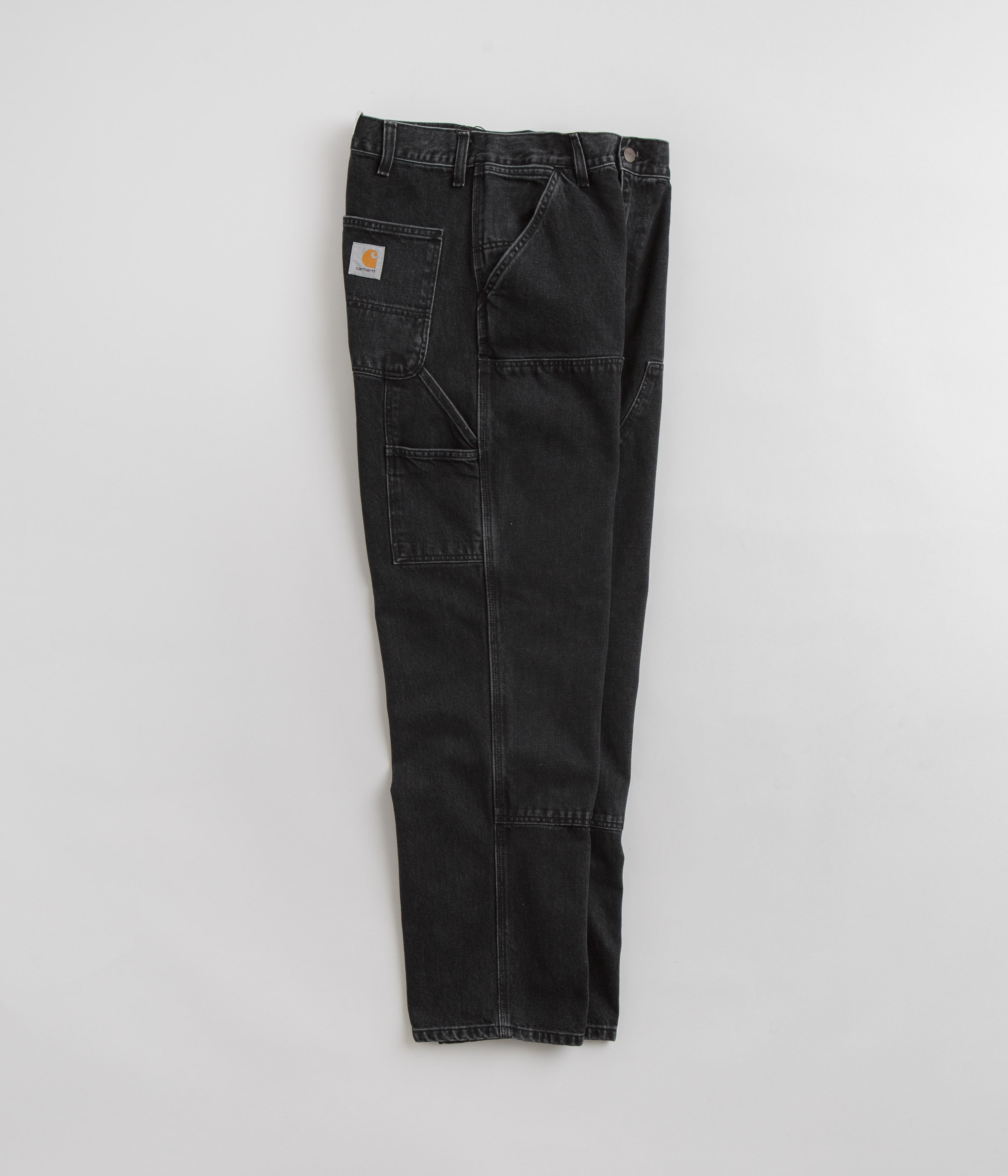 Carhartt Men's Double Knee Denim Work Pants - Black Stone Washed for Construction, Carpentry & Outdoor Work