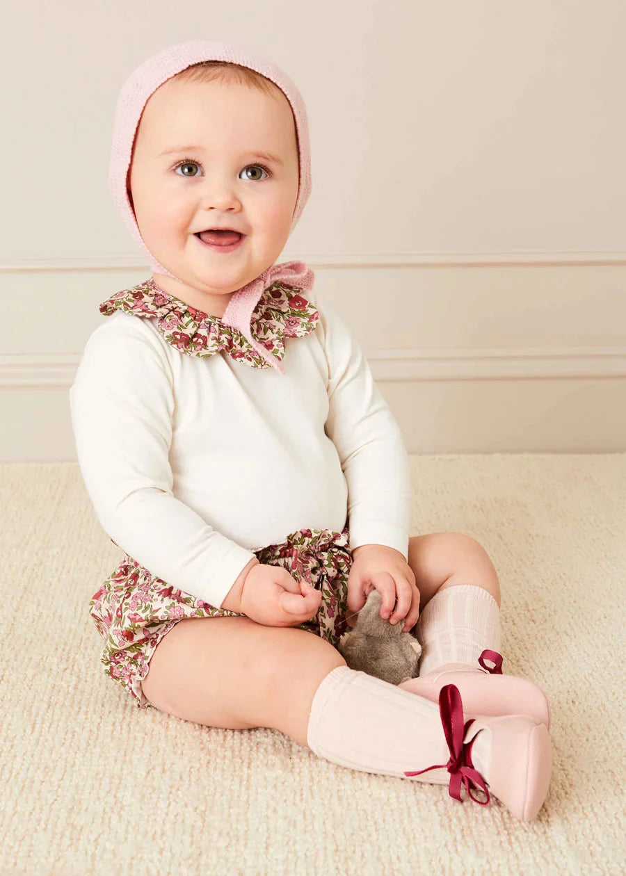 Light Pink Ribbed Knee High Socks for Girls (3 Months to 10 Years) - Soft Cotton Stretchable Socks for School, Dance, and Everyday Wear