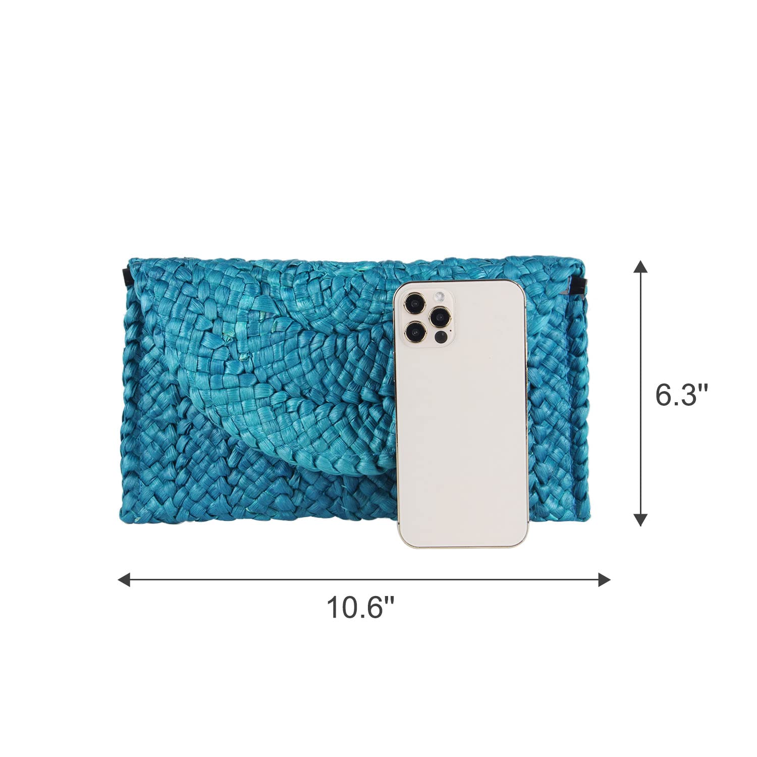 Women's Woven Straw Clutch Purse - Summer Beach Bag, Envelope Handbag for Parties, Weddings & Vacation Accessories