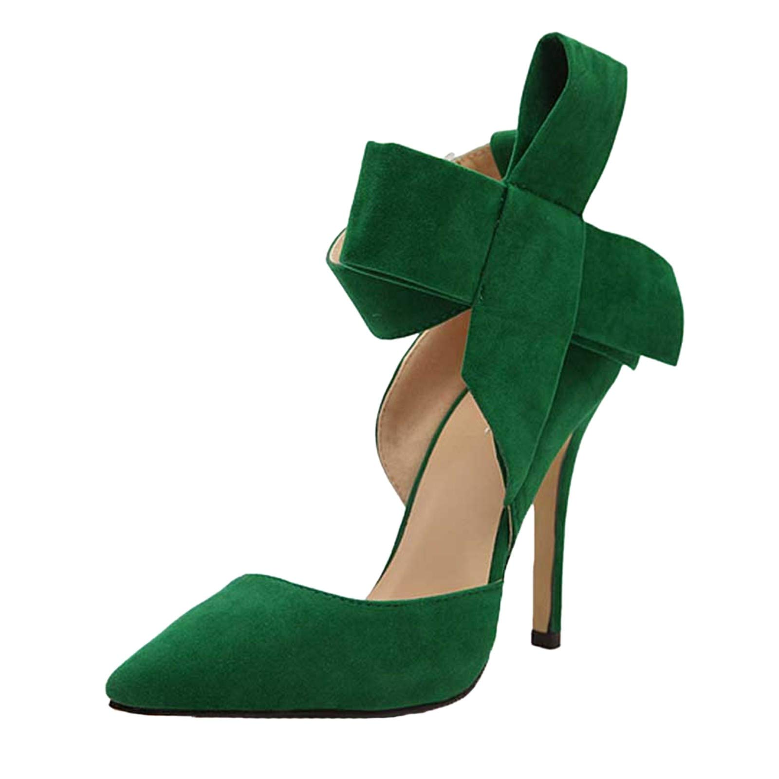 Ankarnis Women's High Heel Pumps - Elegant Bow Pointed Toe Slip On Sandals for Summer | Fashion Ladies Dress Shoes for Party, Wedding & Office Wear