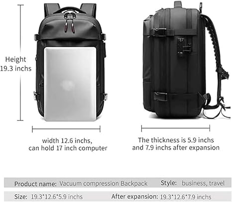Anti Theft Travel Backpack 60L Expandable Waterproof Hiking Backpack with USB Charging Port for Outdoor Camping, Business Trips & Airplane Carry-On
