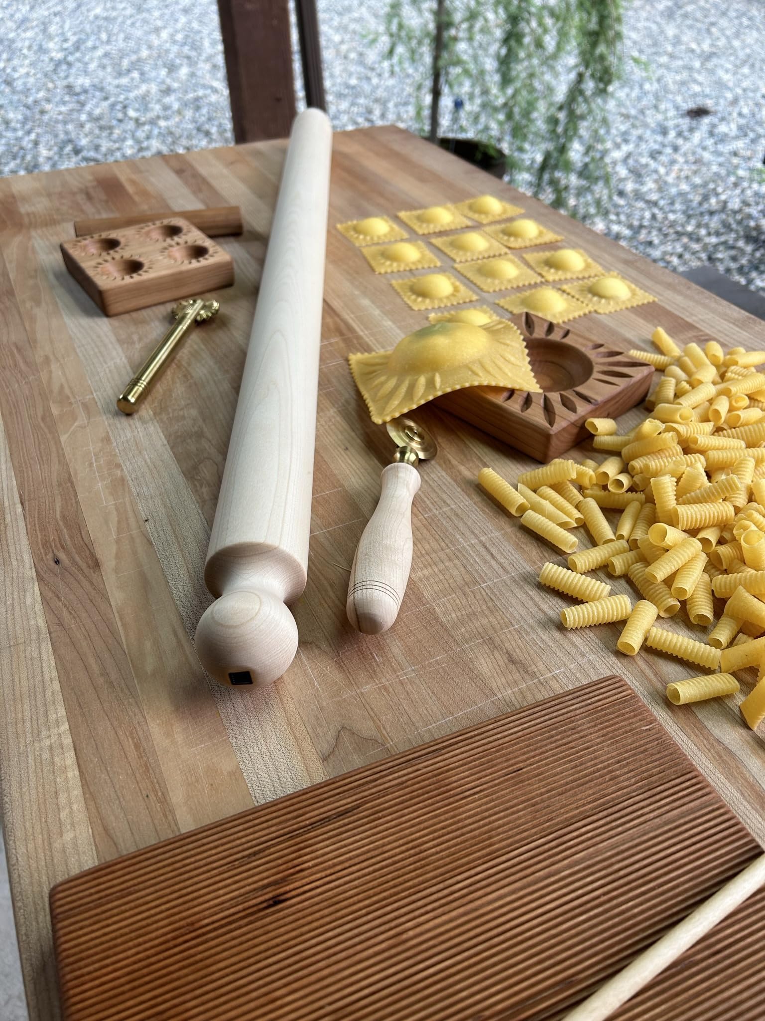 Premium Brass Pasta Wheels - Nonna's Handcrafted Fluted Cutters with Maple Handle | Perfect for Homemade Pasta, Ravioli & Italian Cooking Gifts